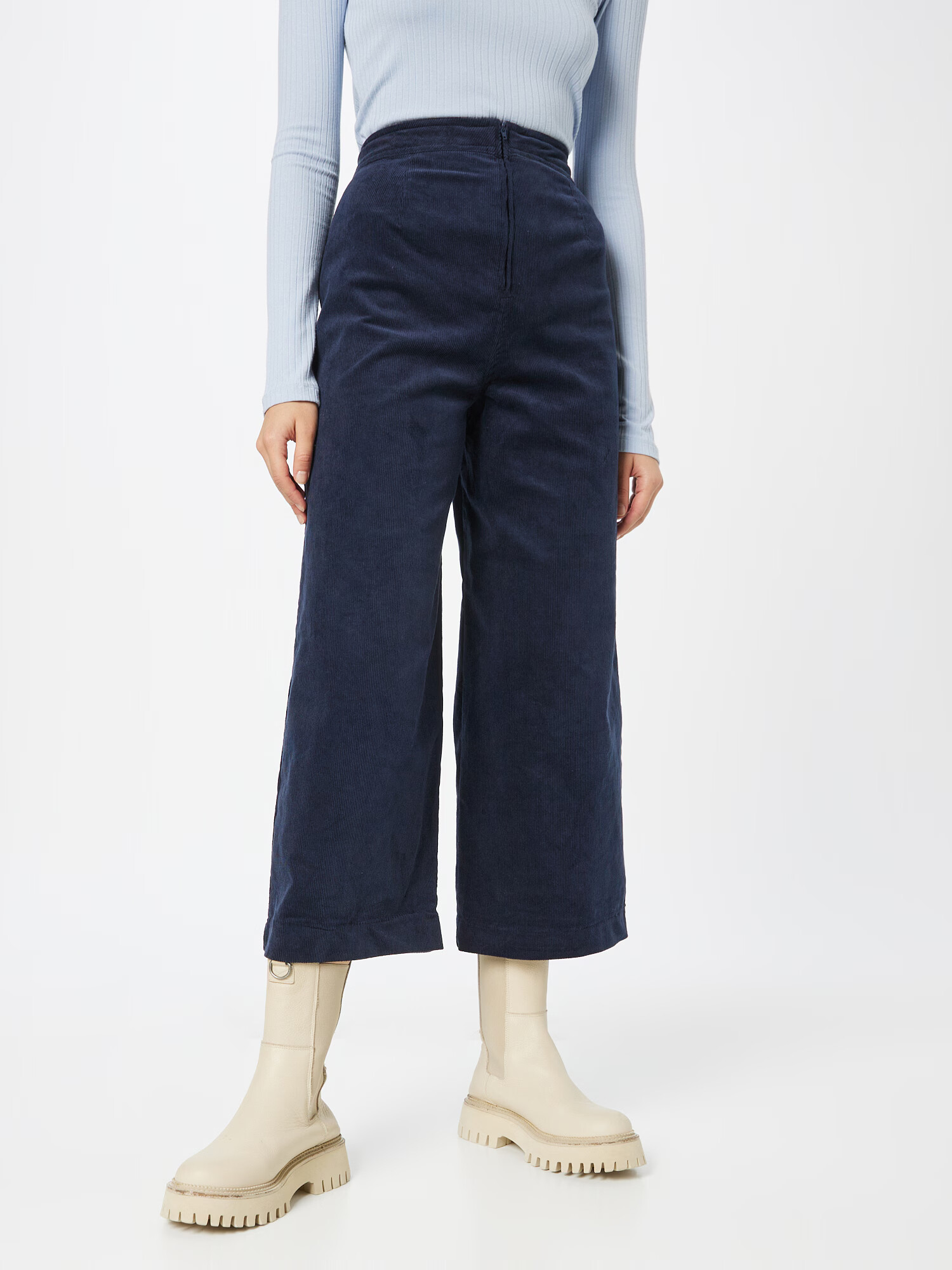 ICHI Pantaloni bleumarin - Pled.ro