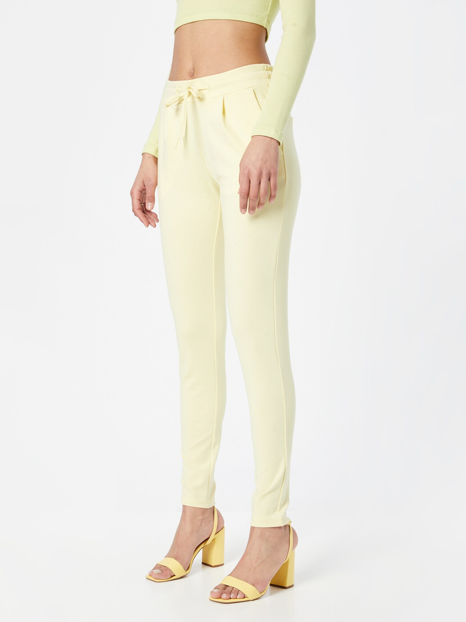 ICHI Pantaloni 'KATE' galben pastel - Pled.ro