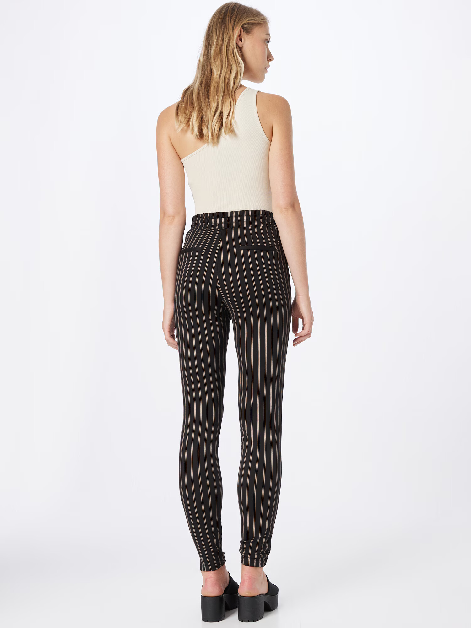 ICHI Pantaloni negru / alb - Pled.ro