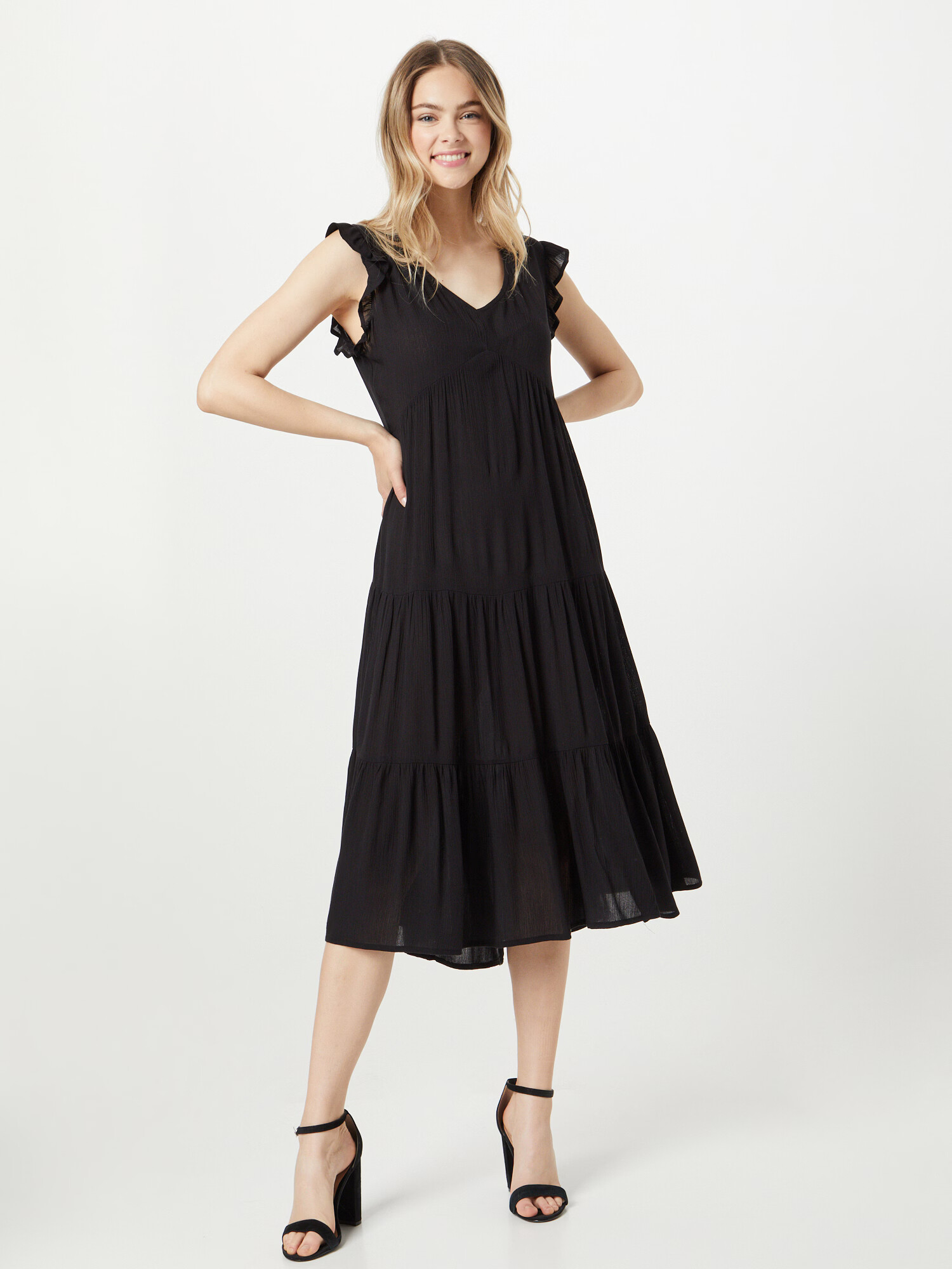 ICHI Rochie 'Dress-light woven' negru - Pled.ro