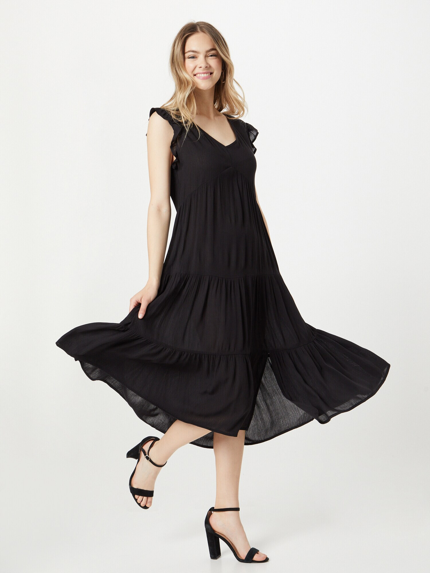 ICHI Rochie 'Dress-light woven' negru - Pled.ro