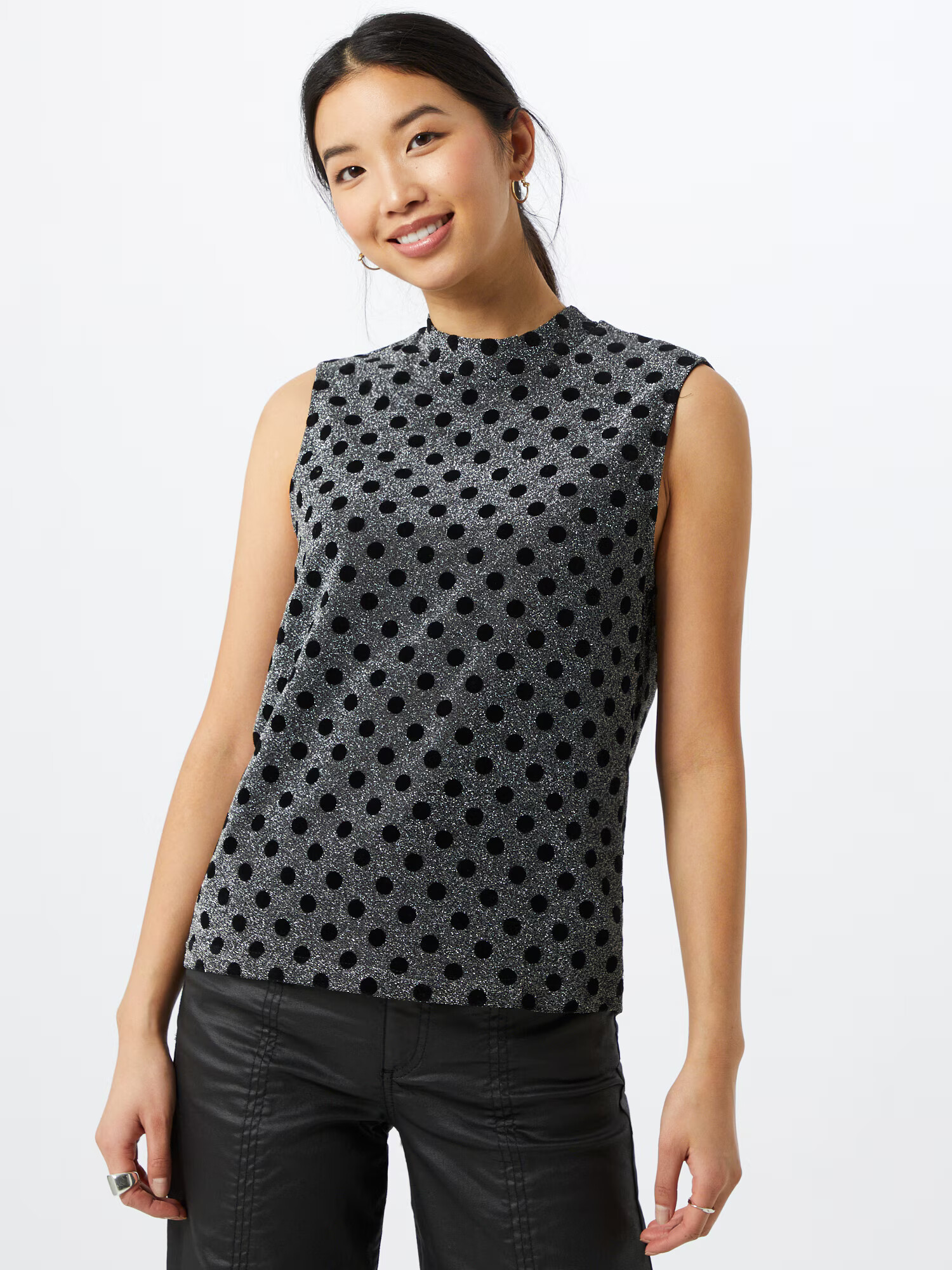 ICHI Top negru / argintiu - Pled.ro