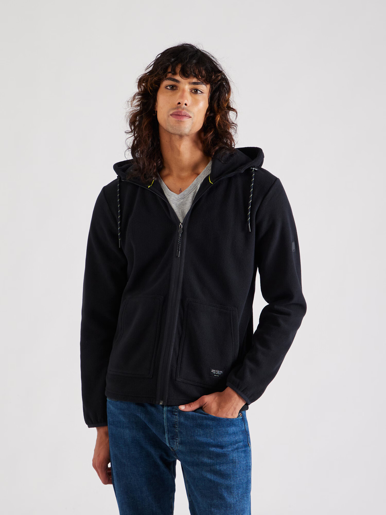 INDICODE JEANS Jachetă fleece 'Reid' negru - Pled.ro