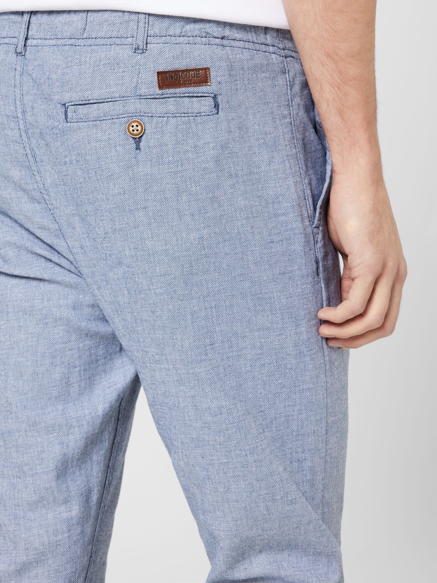 INDICODE JEANS Pantaloni 'Viborg' bleumarin / alb - Pled.ro