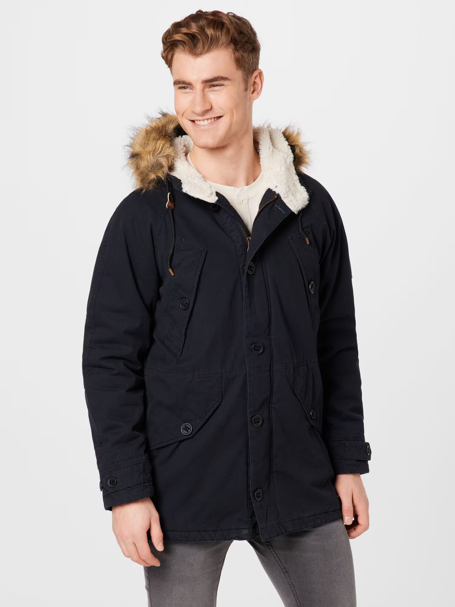 INDICODE JEANS Parka de iarnă 'Fann' negru - Pled.ro