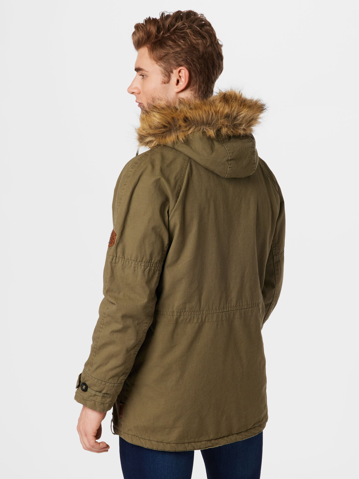 INDICODE JEANS Parka de iarnă 'Fann' oliv / alb natural - Pled.ro