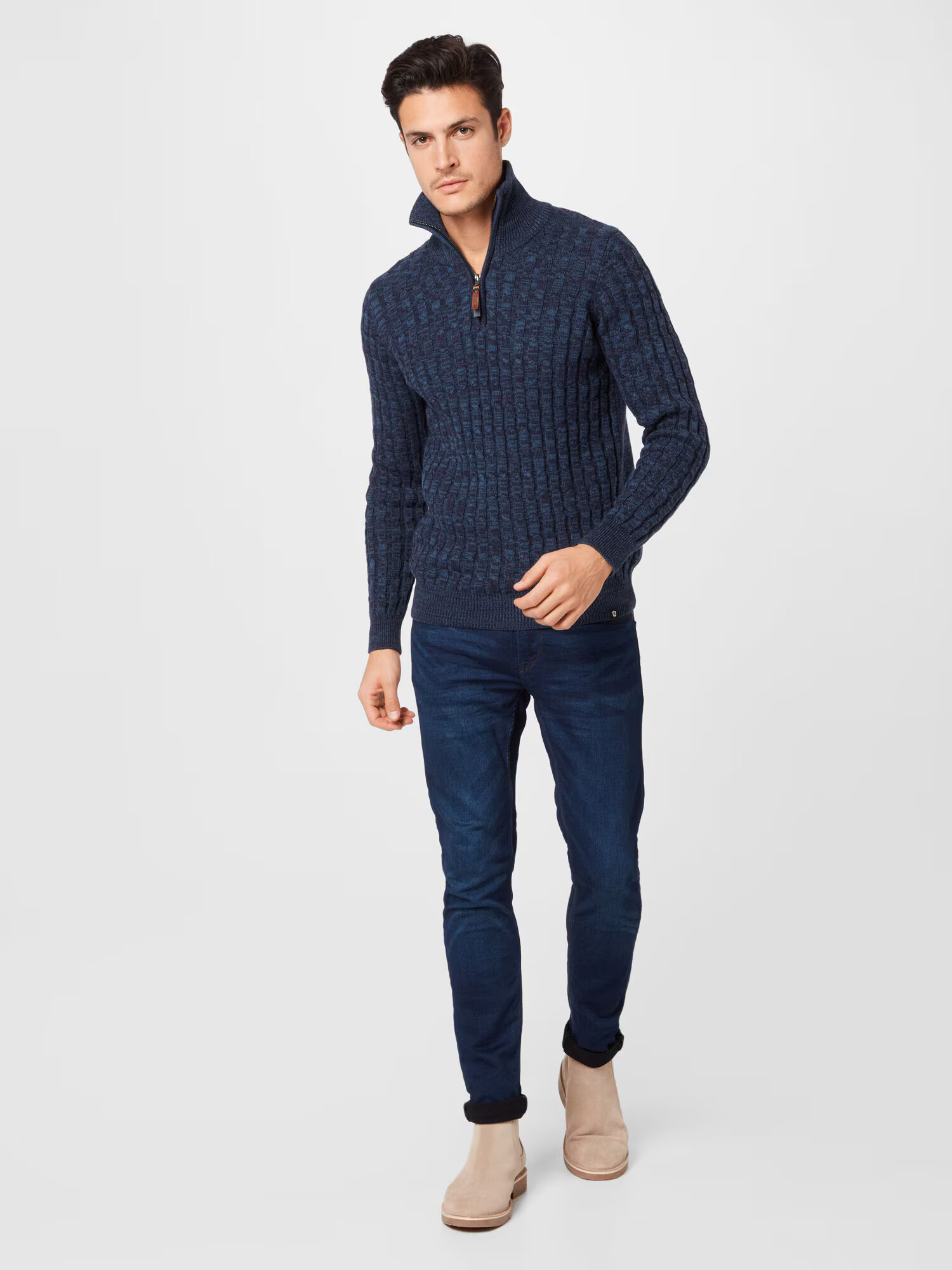 INDICODE JEANS Pulover 'Rufus' bleumarin - Pled.ro