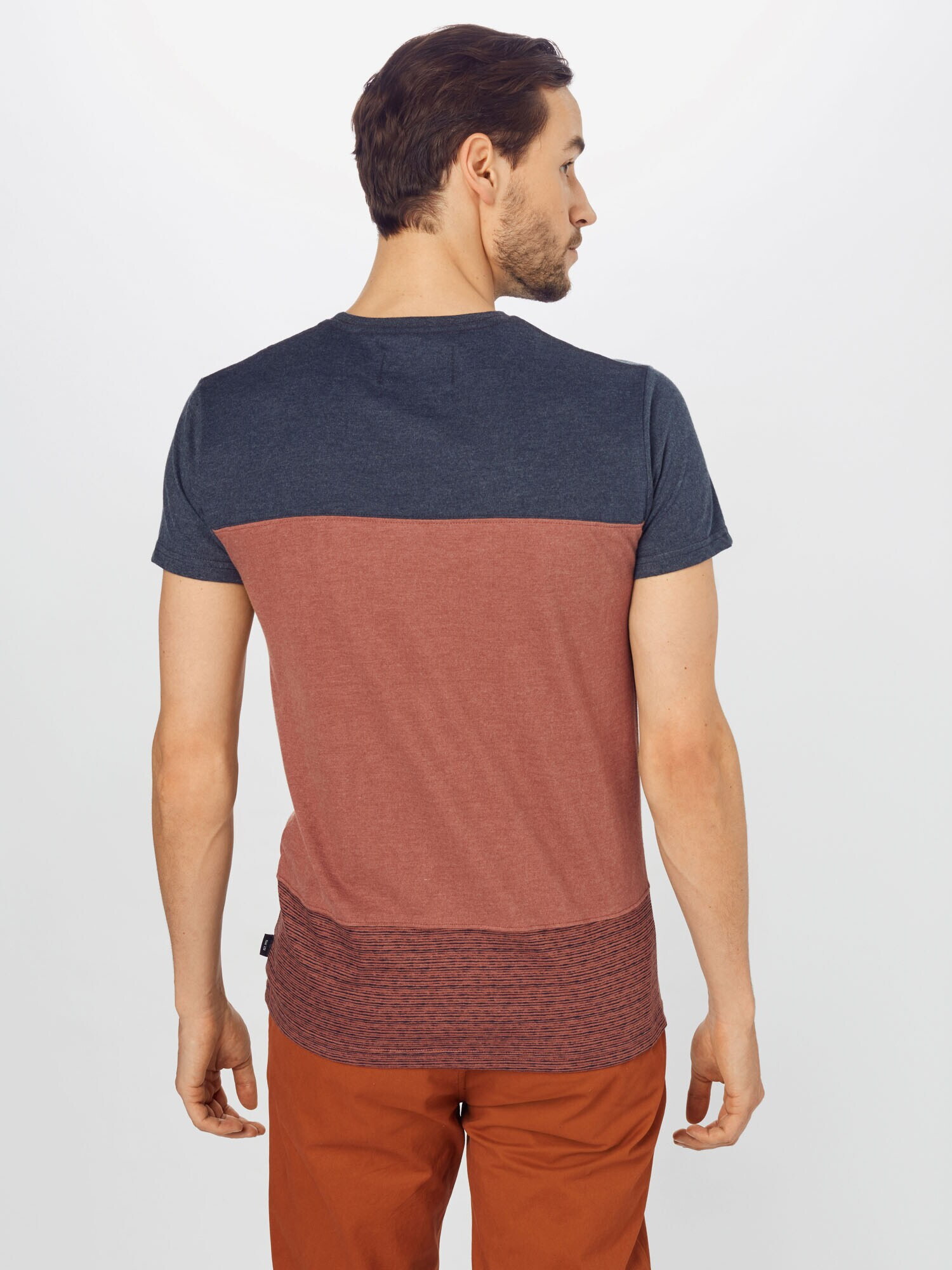 INDICODE JEANS Tricou 'Hammond' bleumarin / maro ruginiu - Pled.ro