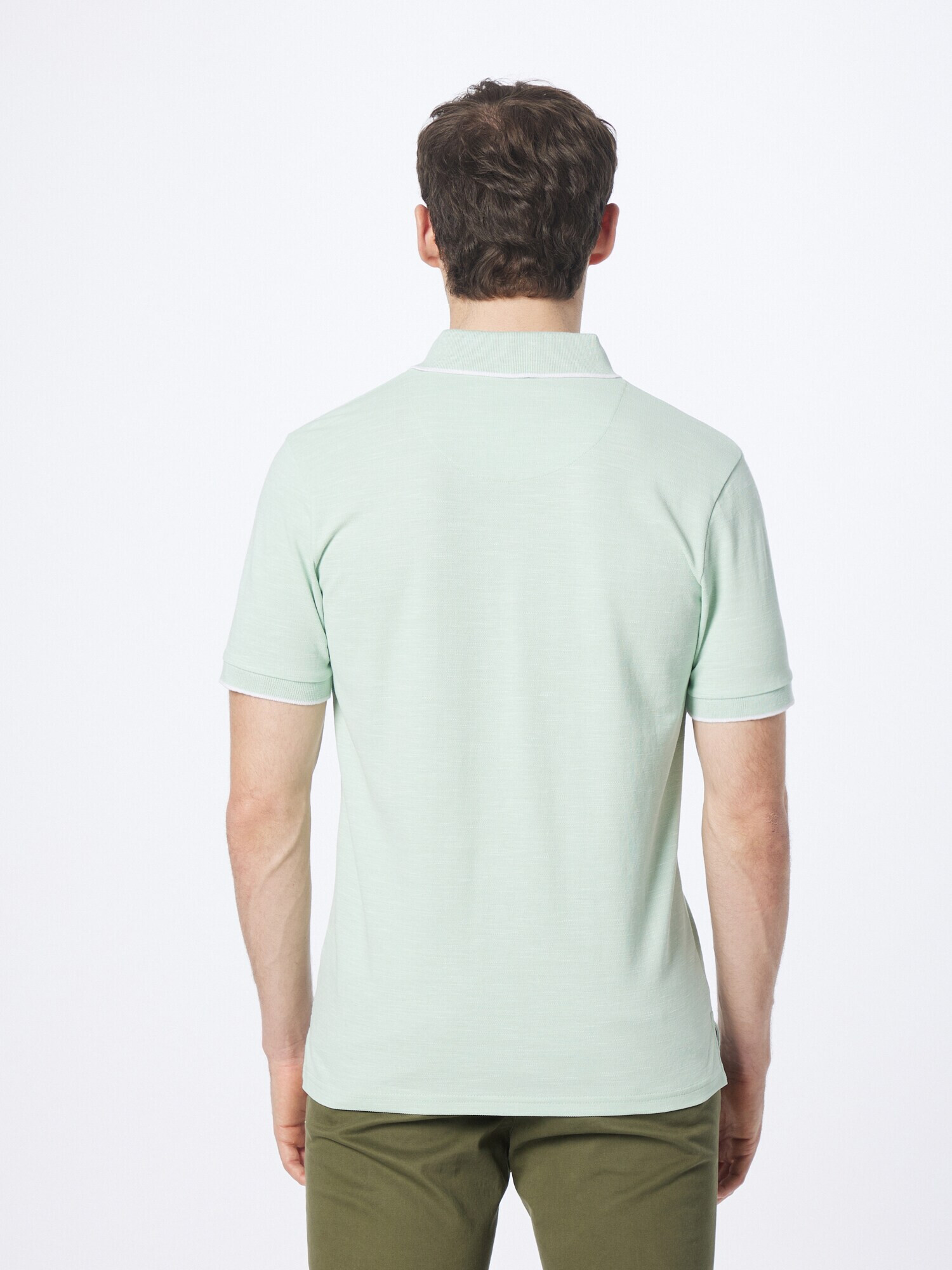 INDICODE JEANS Tricou 'Mecklenburgh' verde mentă / alb - Pled.ro