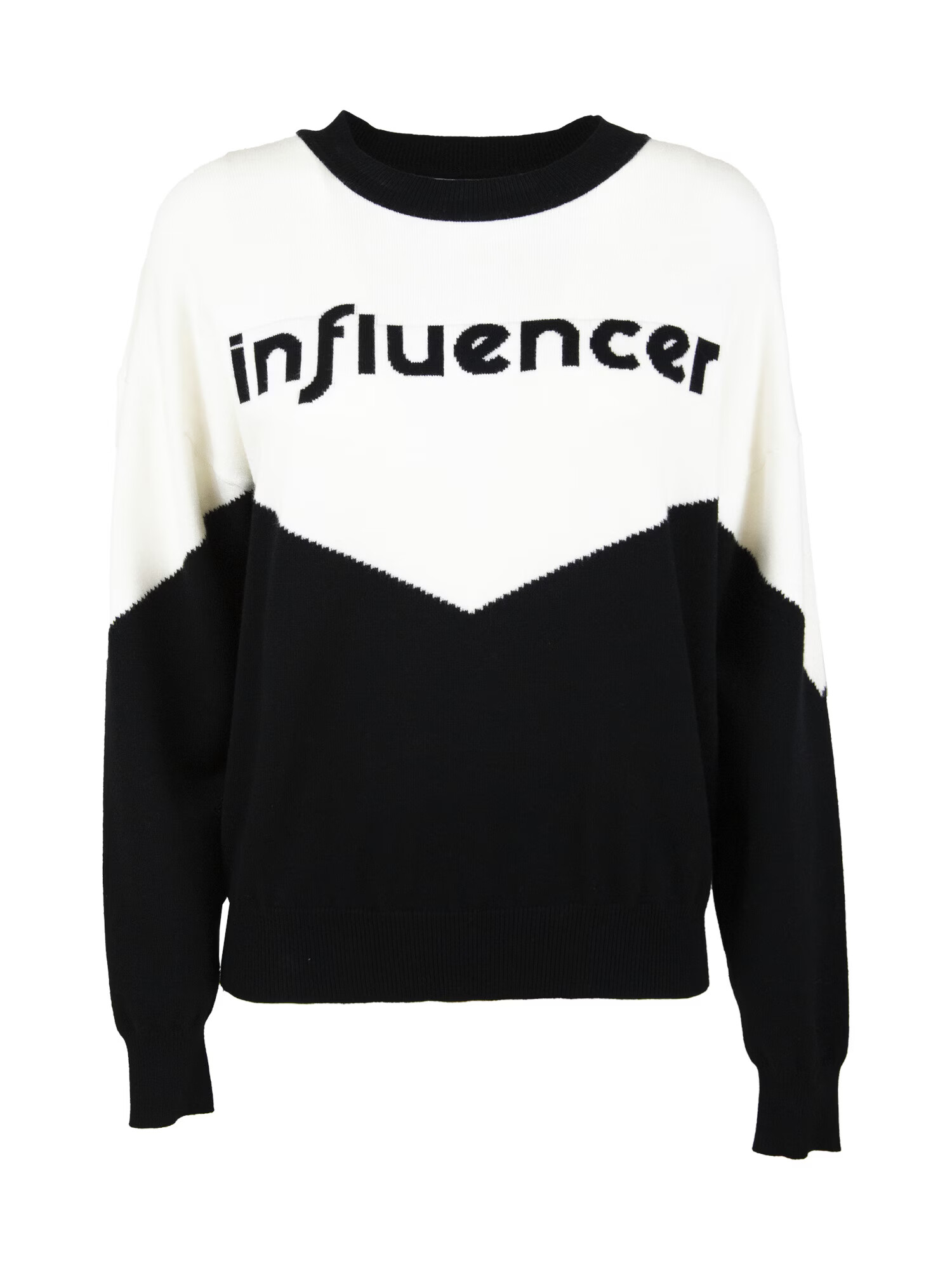 Influencer Pulover negru / alb - Pled.ro