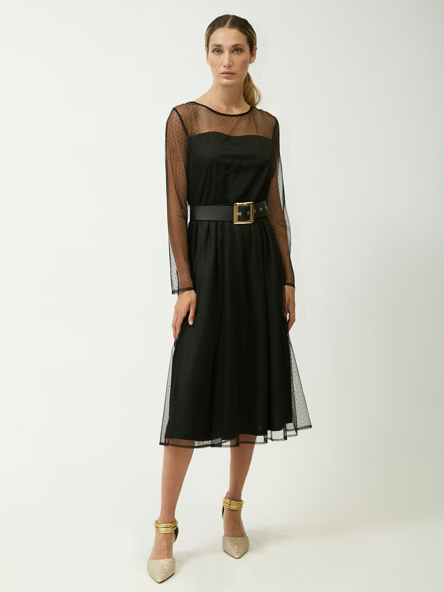 Influencer Rochie 'Belted Dress' negru - Pled.ro