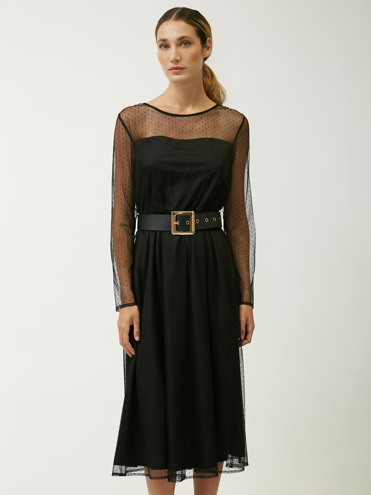 Influencer Rochie 'Belted Dress' negru - Pled.ro