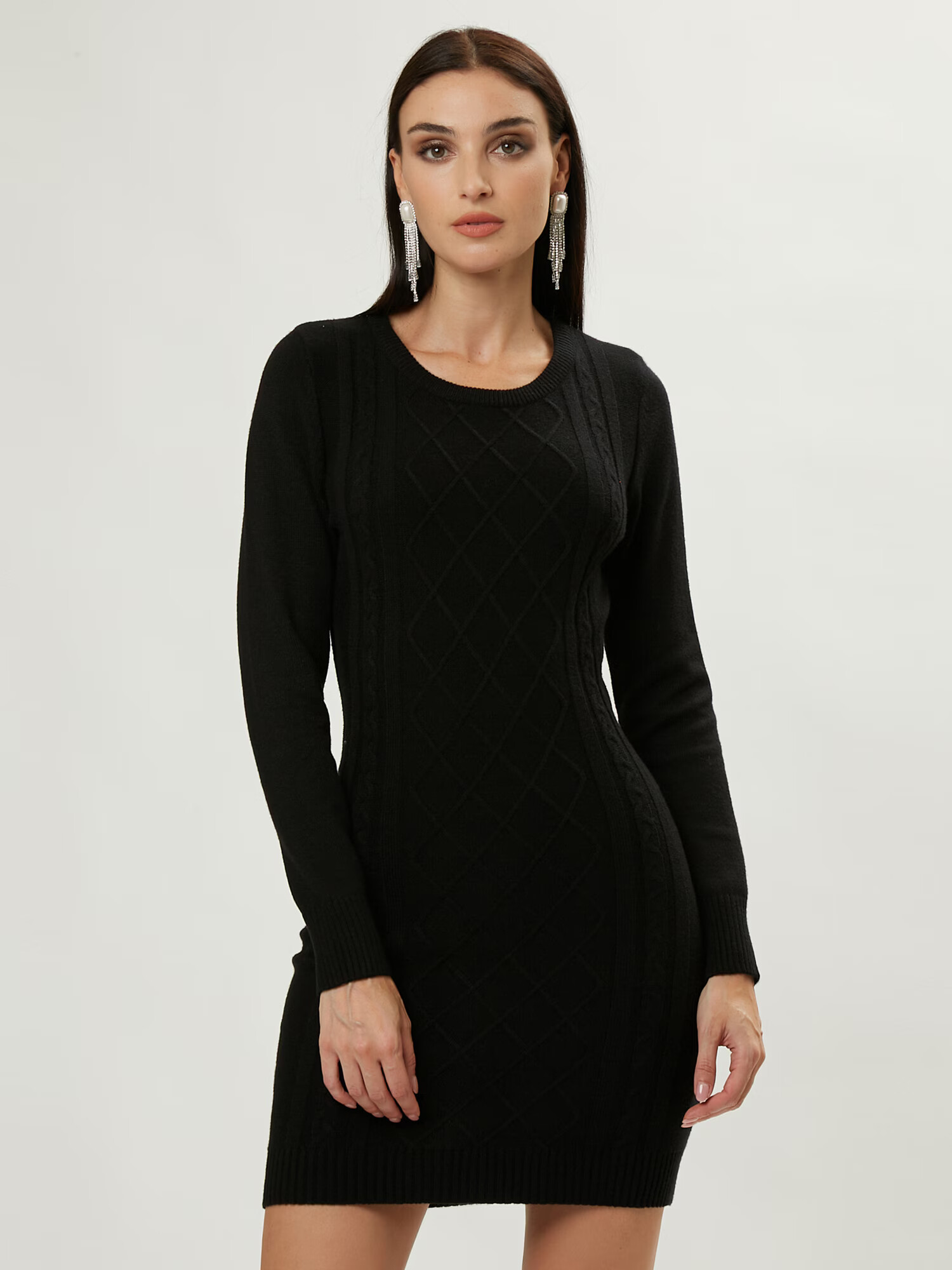 Influencer Rochie tricotat negru - Pled.ro