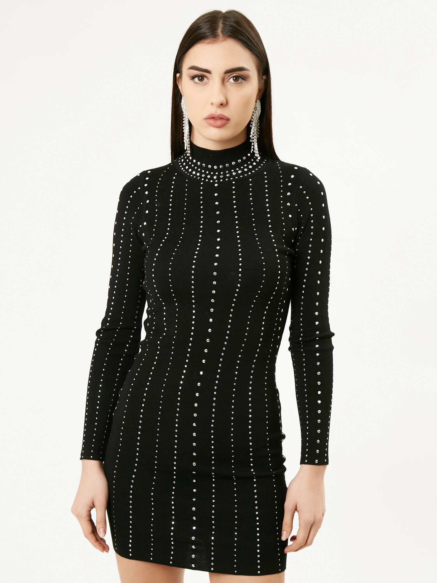 Influencer Rochie tricotat negru - Pled.ro