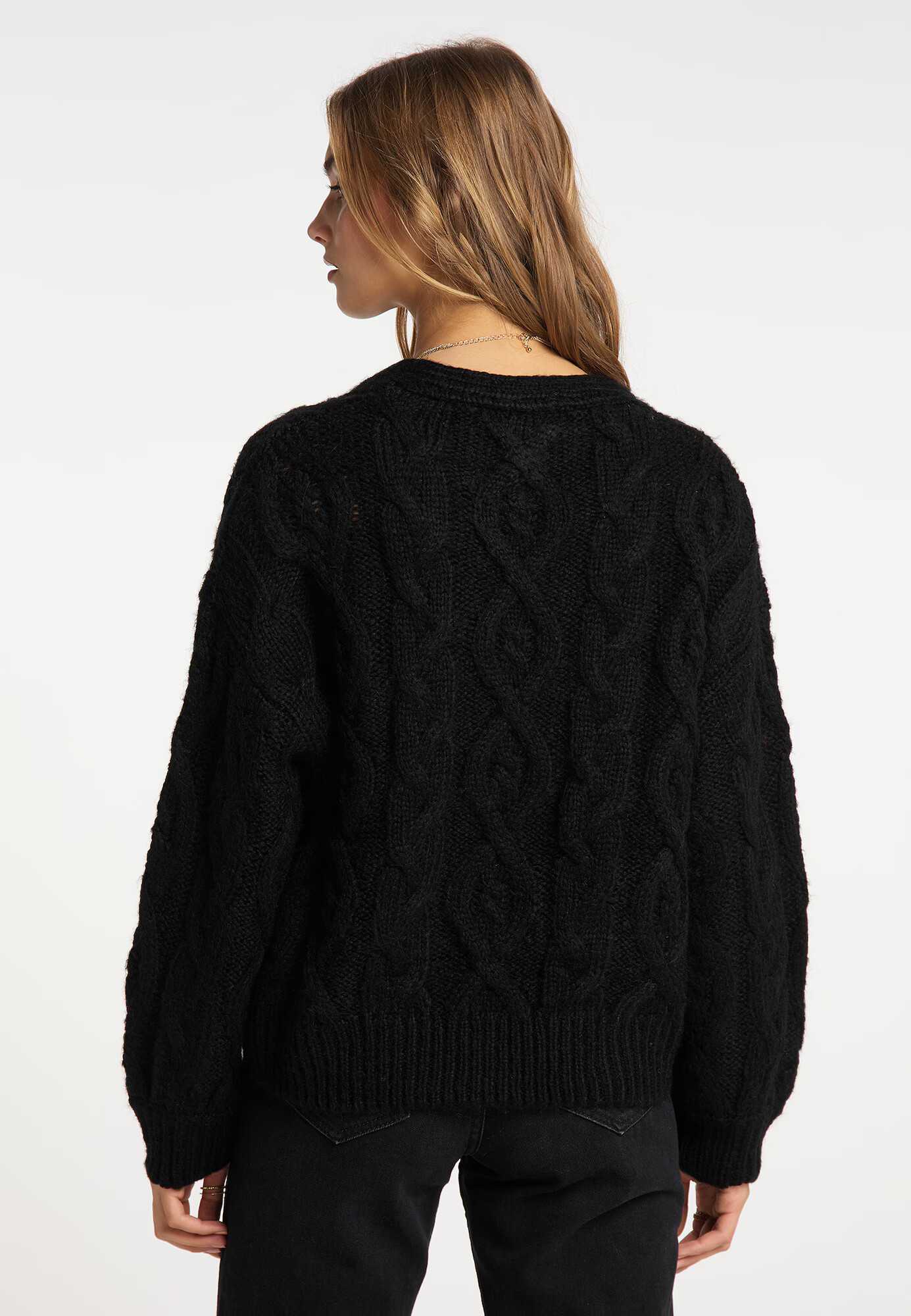 IZIA Cardigan dimensiuni mari negru - Pled.ro