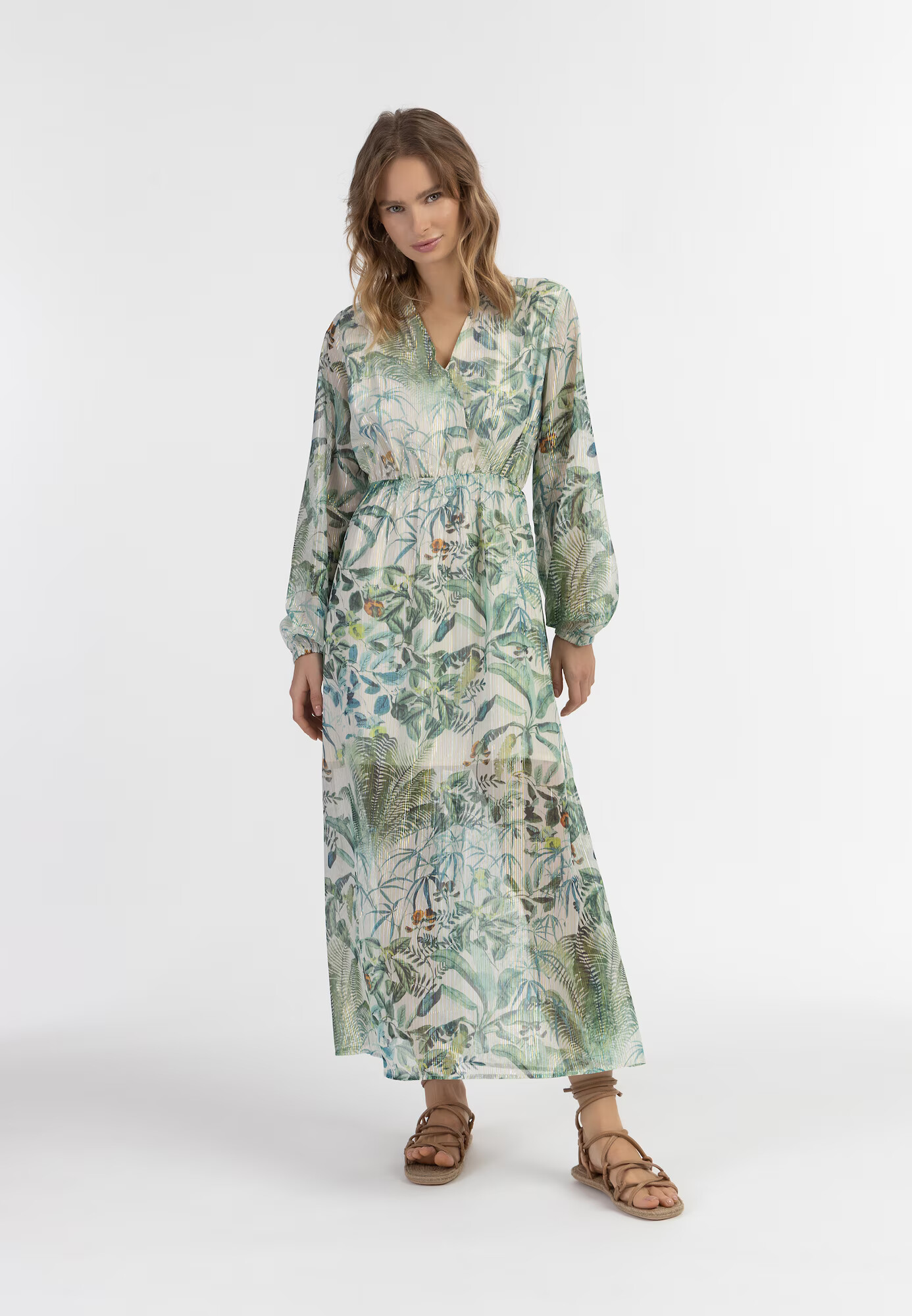 IZIA Rochie auriu / verde smarald / verde jad / alb natural - Pled.ro