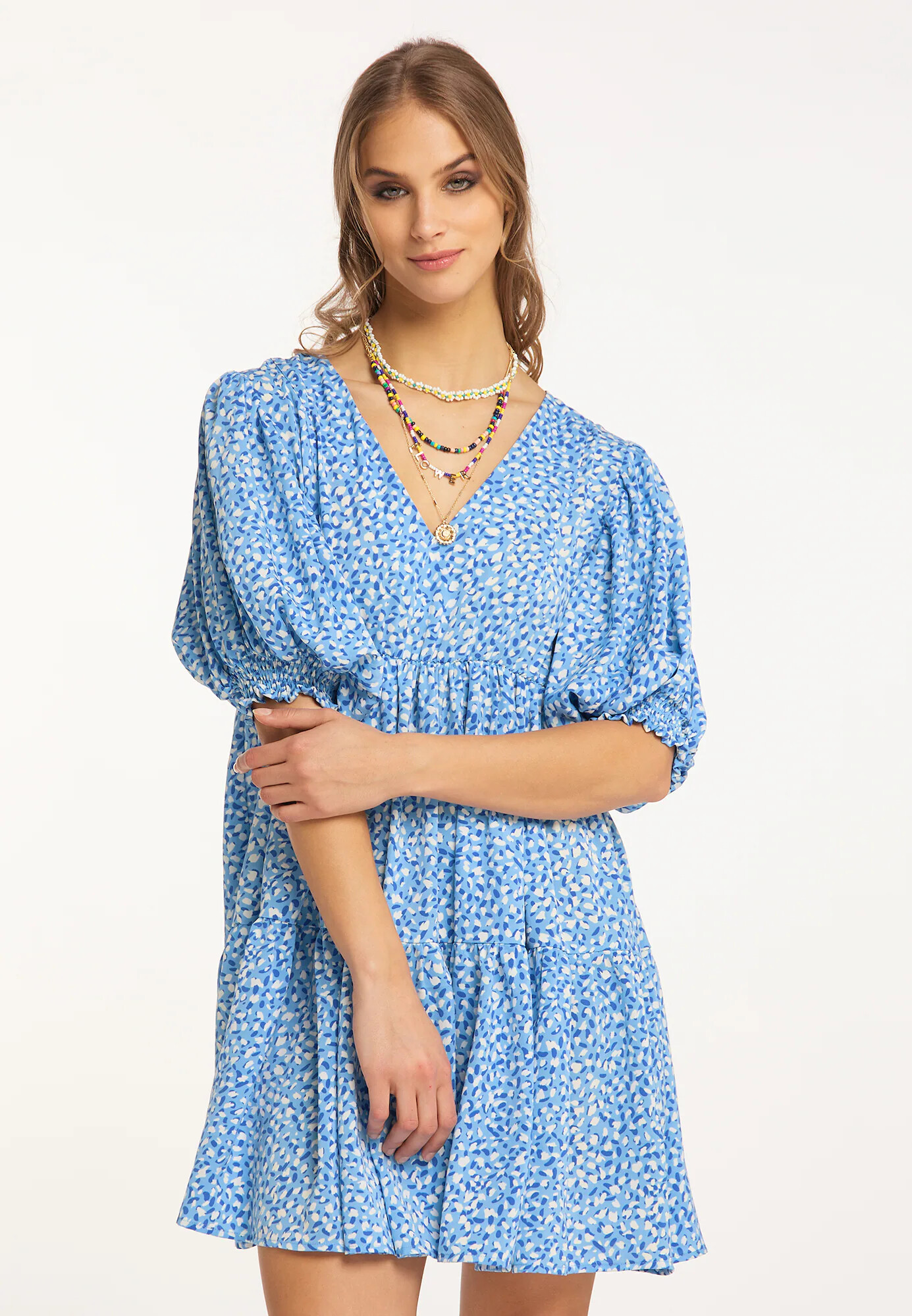 IZIA Rochie 'Gaya' albastru / azur / alb - Pled.ro