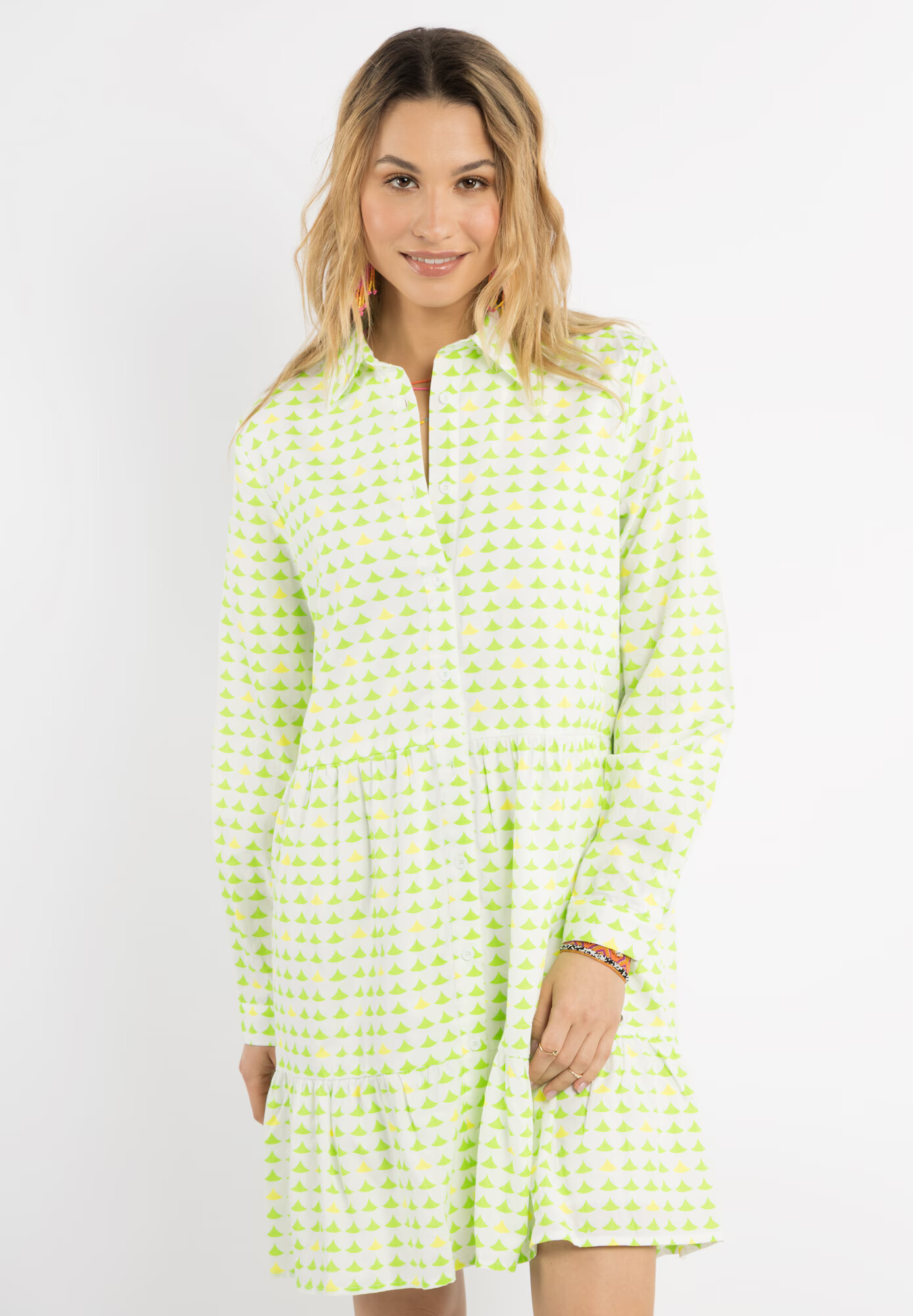 IZIA Rochie tip bluză galben / verde deschis / alb - Pled.ro