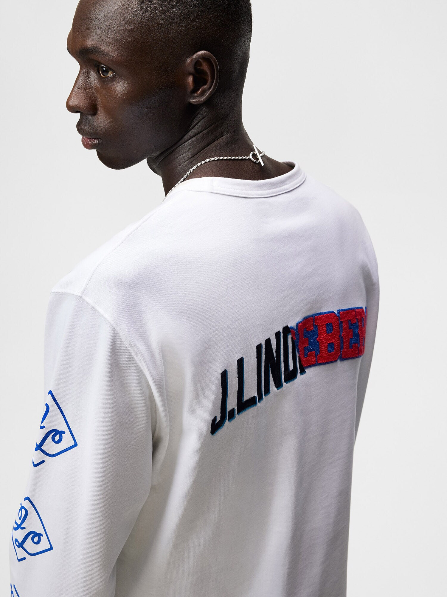 J.Lindeberg Tricou 'Camilo' albastru / bleumarin / roșu / alb - Pled.ro