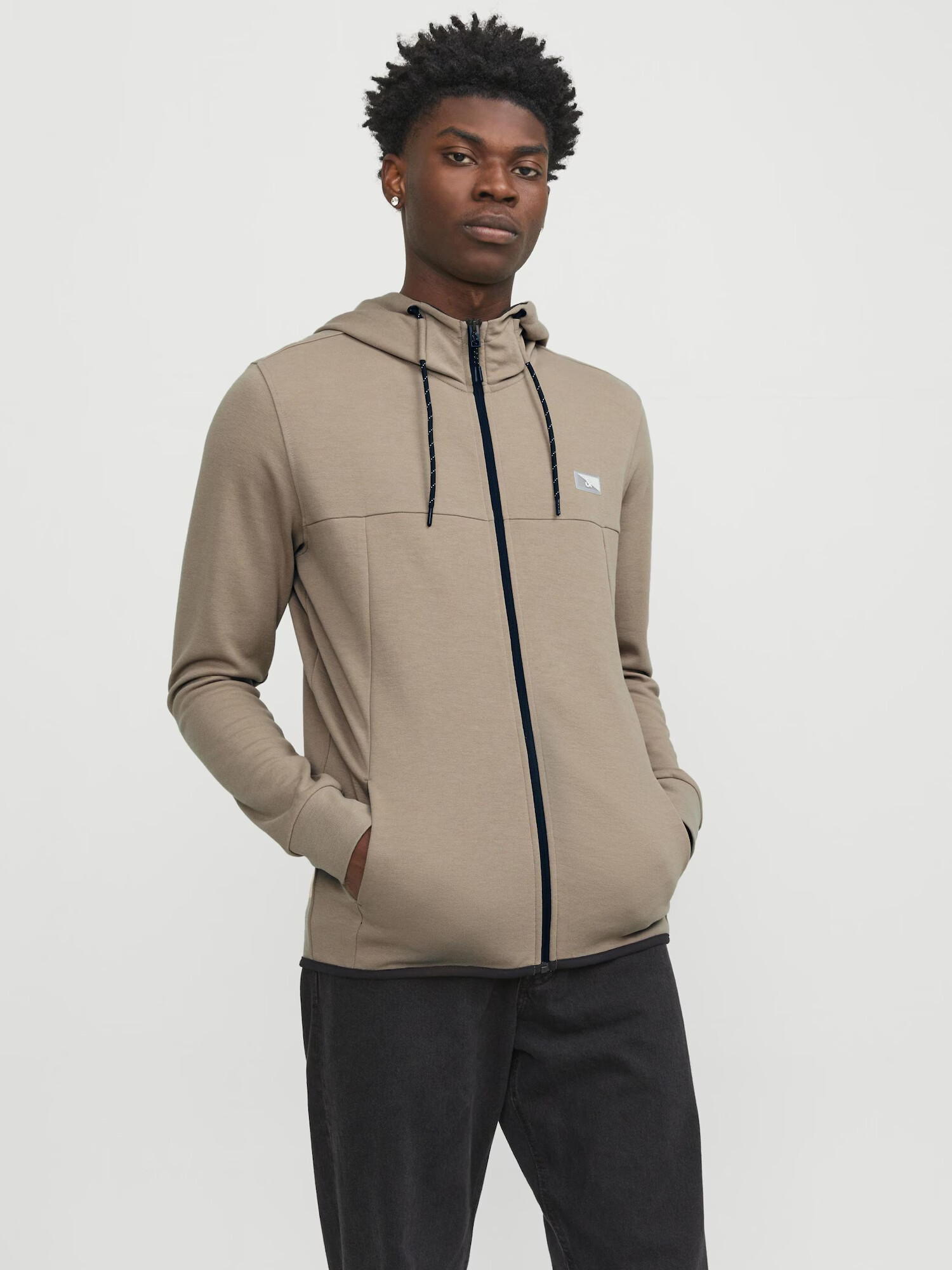 JACK & JONES Hanorac 'Air' bej / alb - Pled.ro