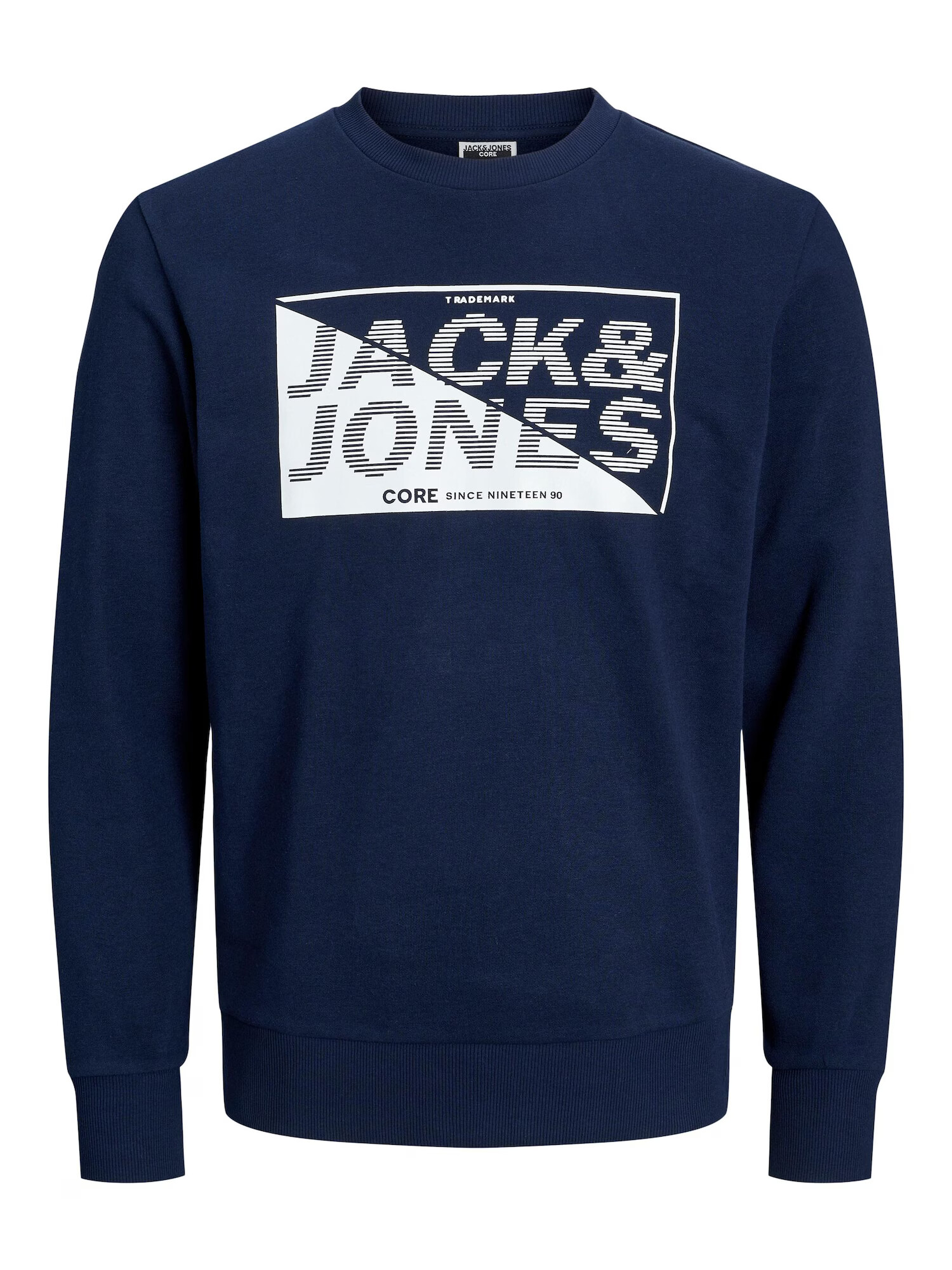 JACK & JONES Bluză de molton albastru închis / alb - Pled.ro