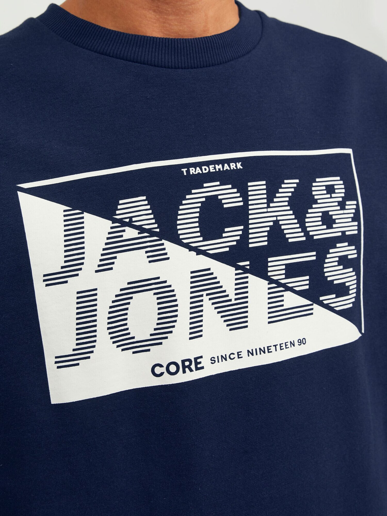 JACK & JONES Bluză de molton albastru închis / alb - Pled.ro