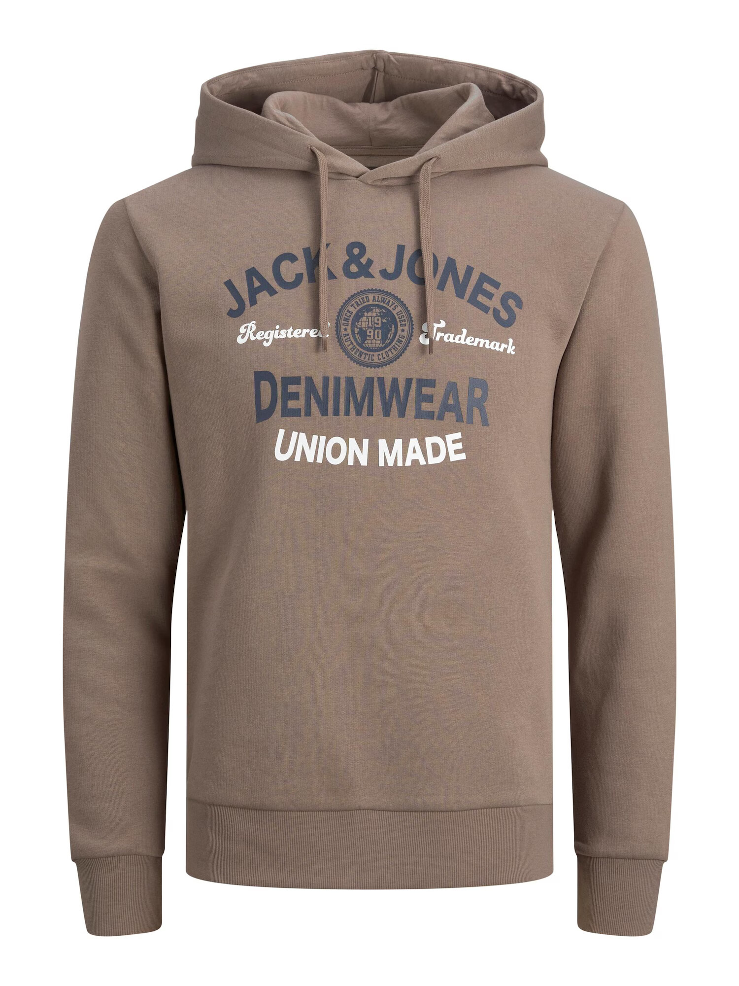 JACK & JONES Bluză de molton albastru marin / maro mokka / alb - Pled.ro