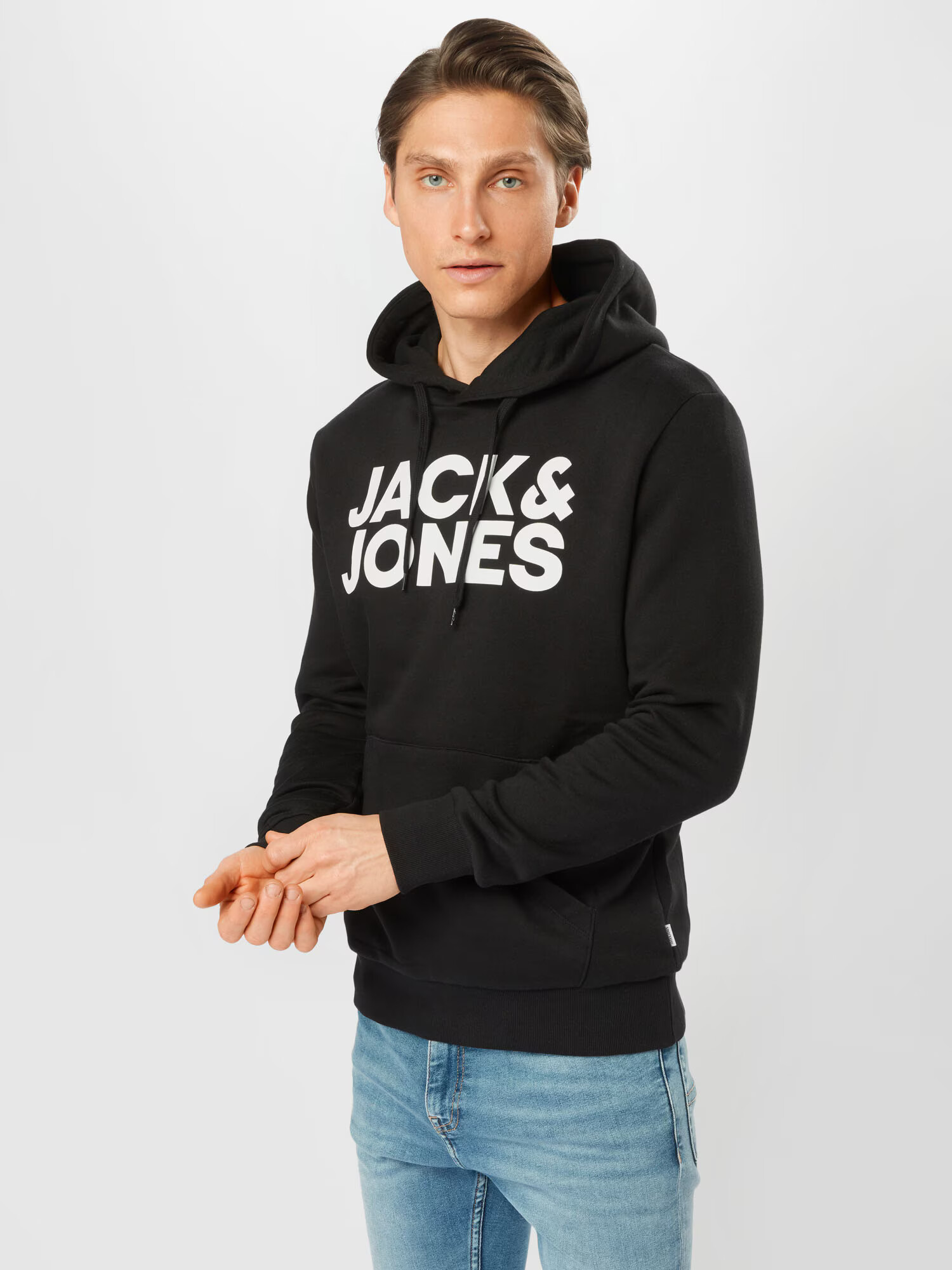 JACK & JONES Bluză de molton albastru / negru / alb - Pled.ro