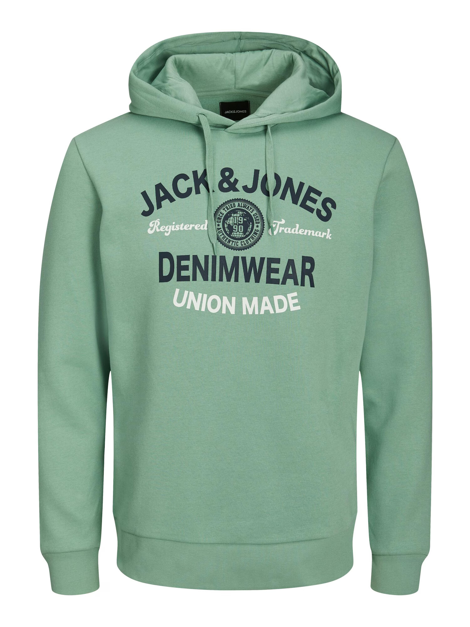 JACK & JONES Bluză de molton albastru noapte / verde deschis / alb - Pled.ro