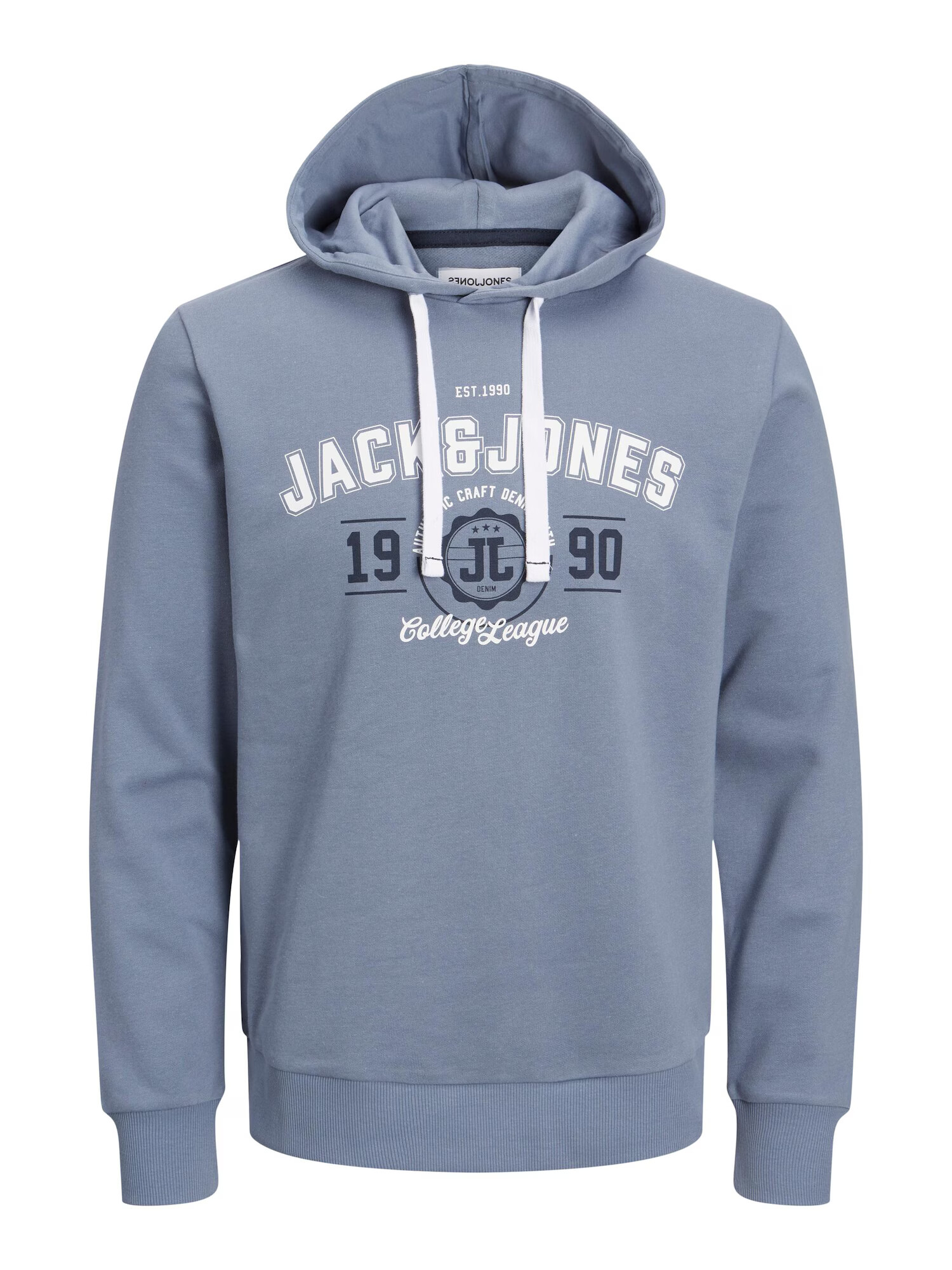 JACK & JONES Bluză de molton 'ANDY' albastru marin / albastru porumbel / alb - Pled.ro