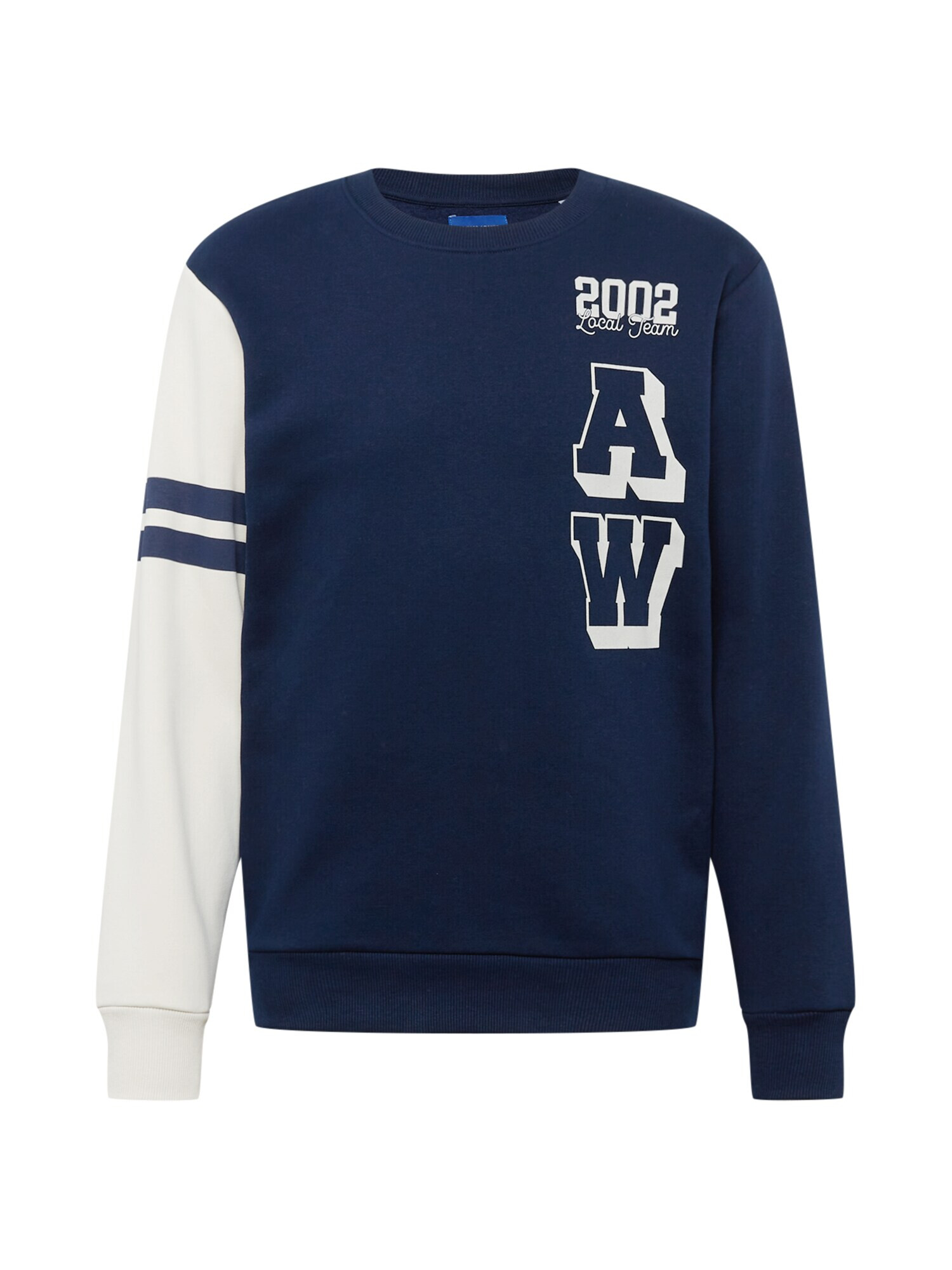 JACK & JONES Bluză de molton 'AWORLD' bleumarin / alb - Pled.ro