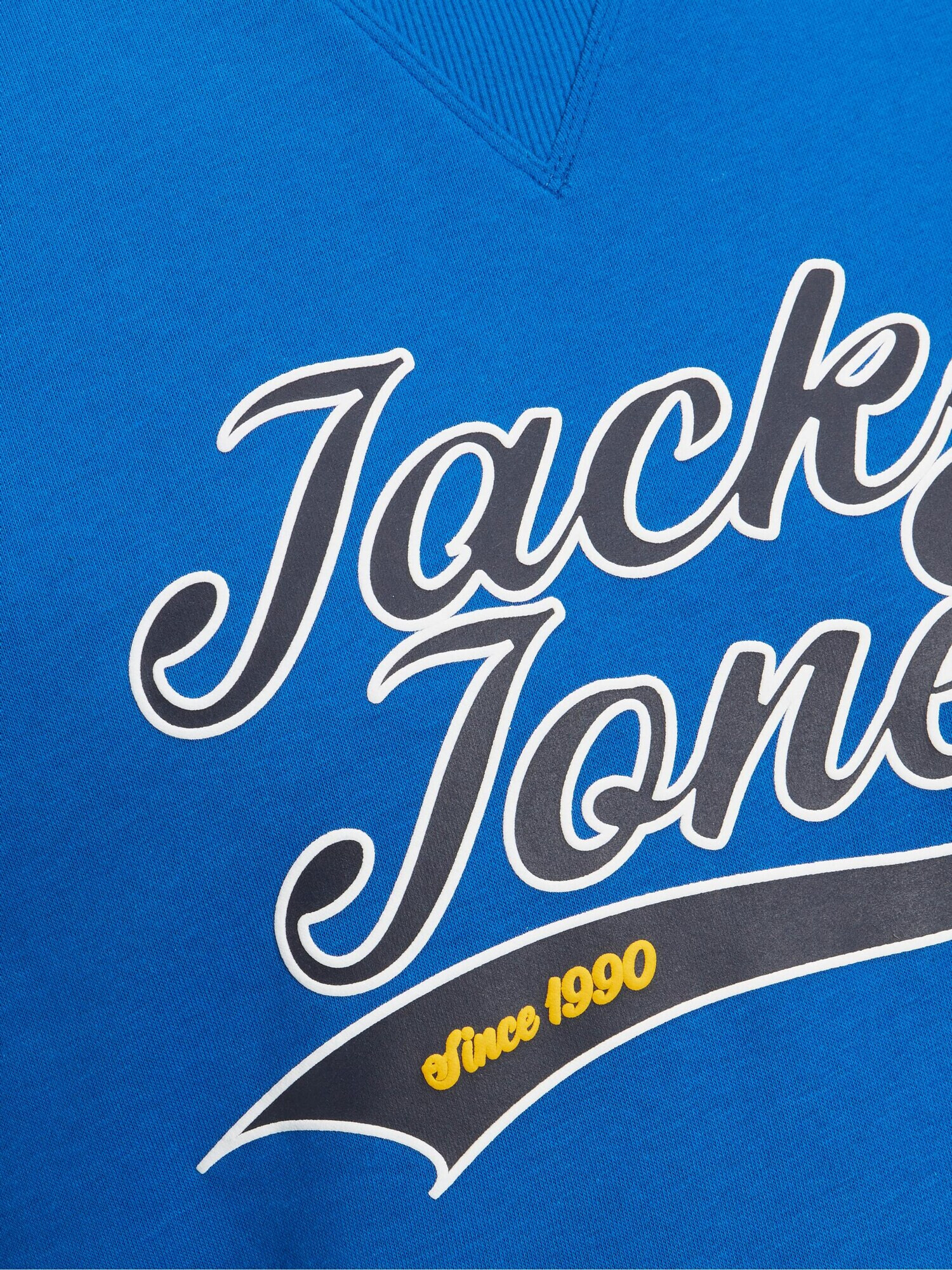 JACK & JONES Bluză de molton 'BECKS' albastru marin / galben auriu / negru / alb - Pled.ro