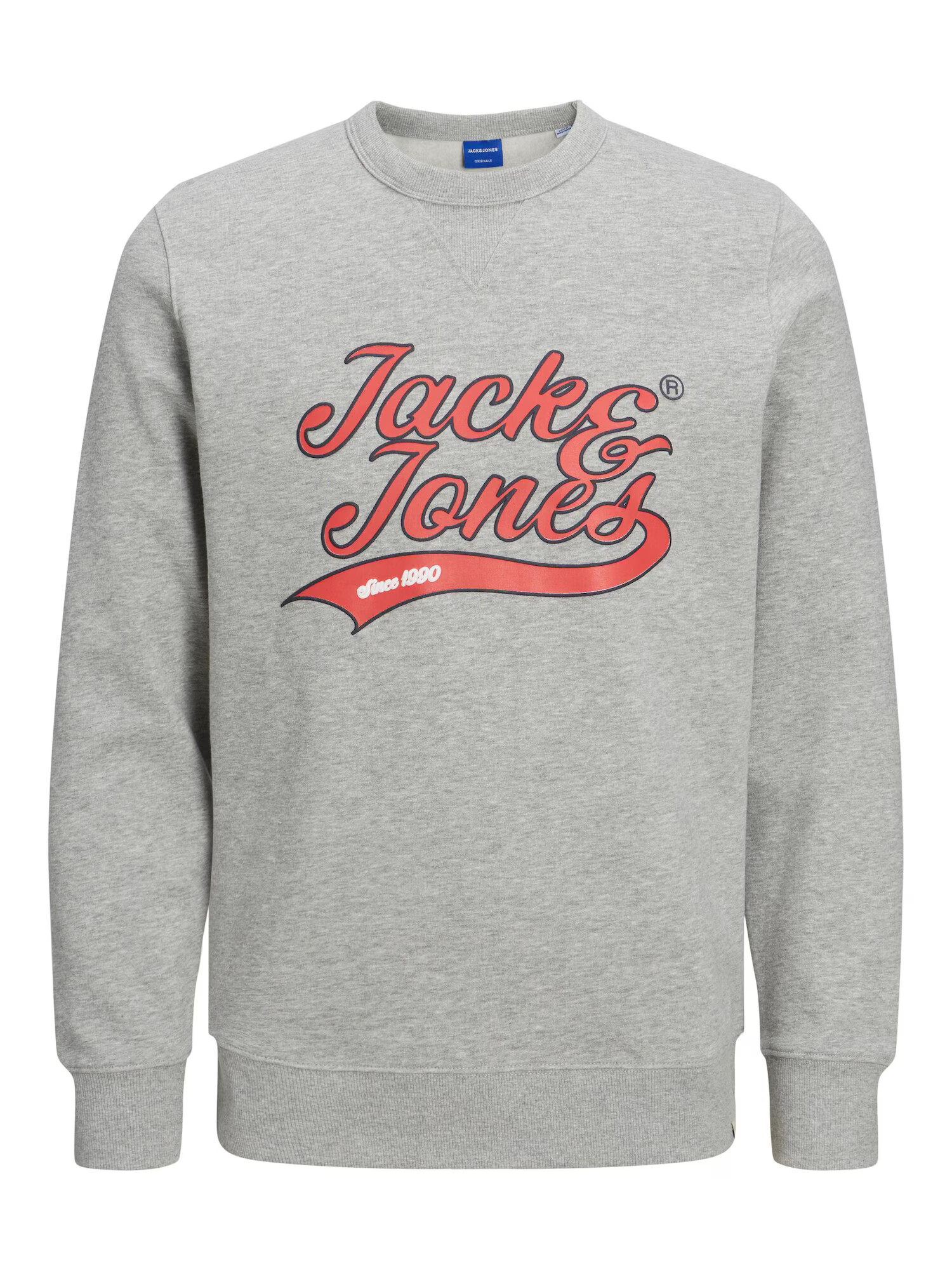 JACK & JONES Bluză de molton 'BECKS' gri / roșu / negru - Pled.ro