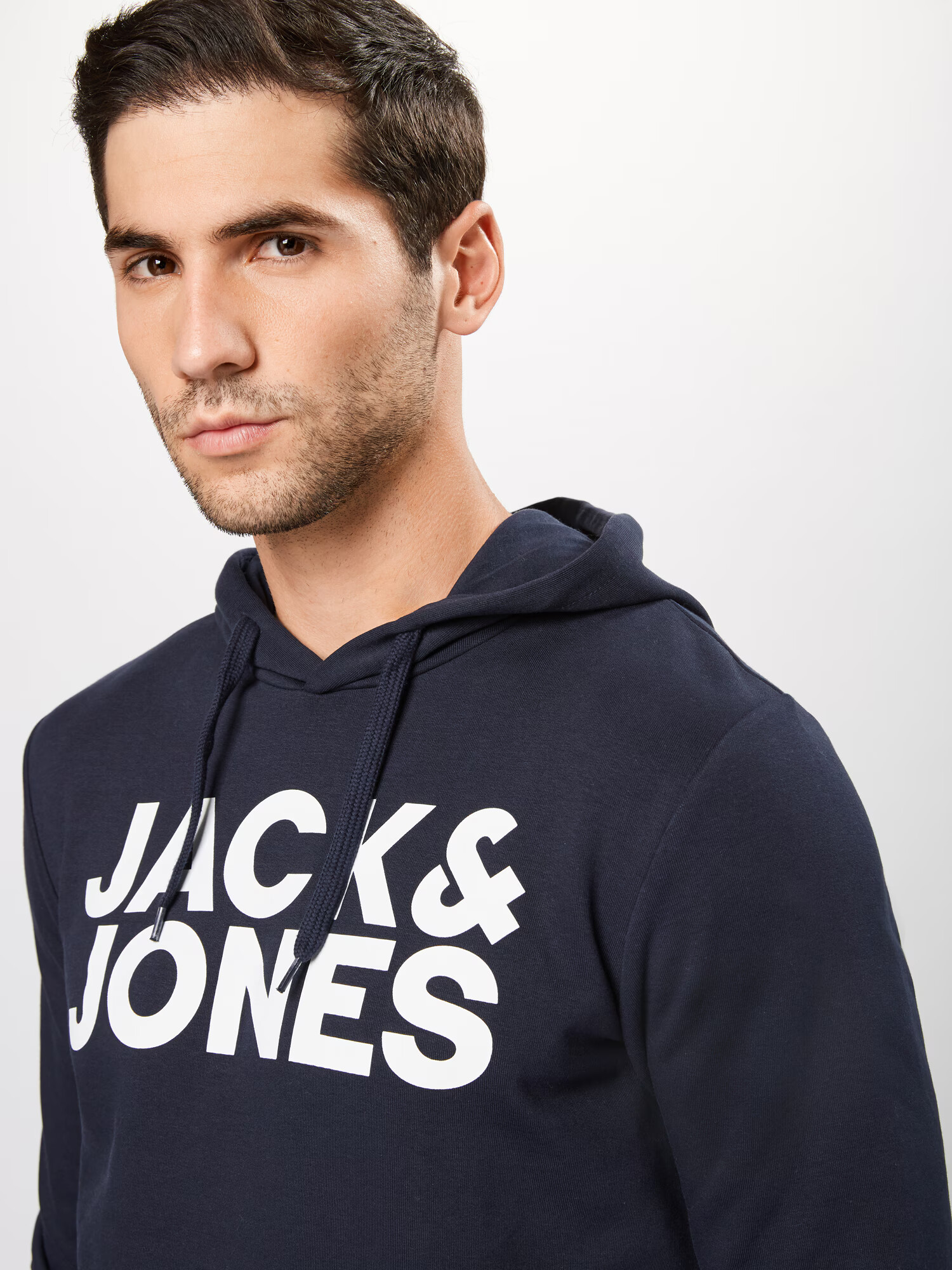 JACK & JONES Bluză de molton bleumarin / alb - Pled.ro