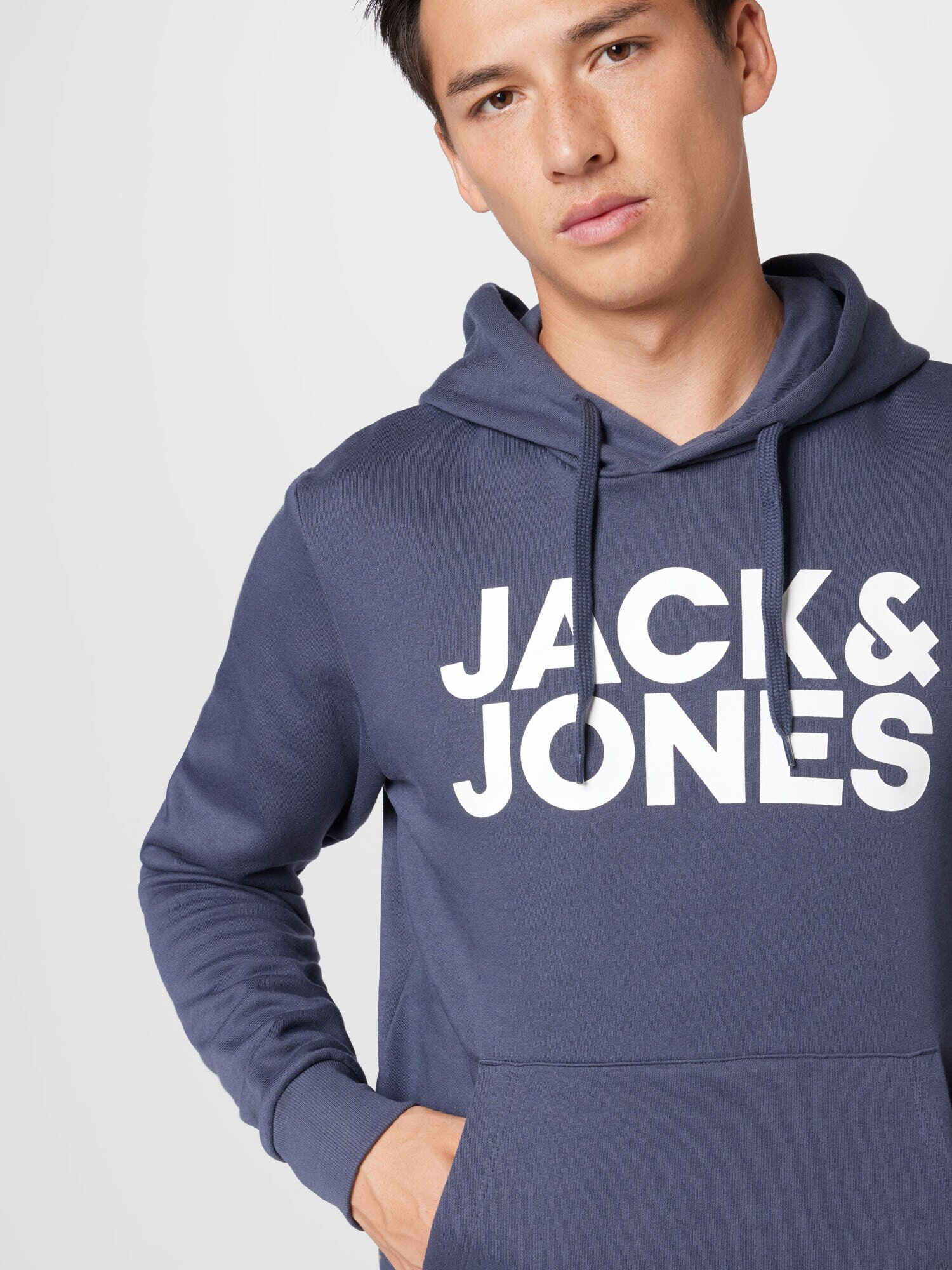 JACK & JONES Bluză de molton bleumarin / alb - Pled.ro