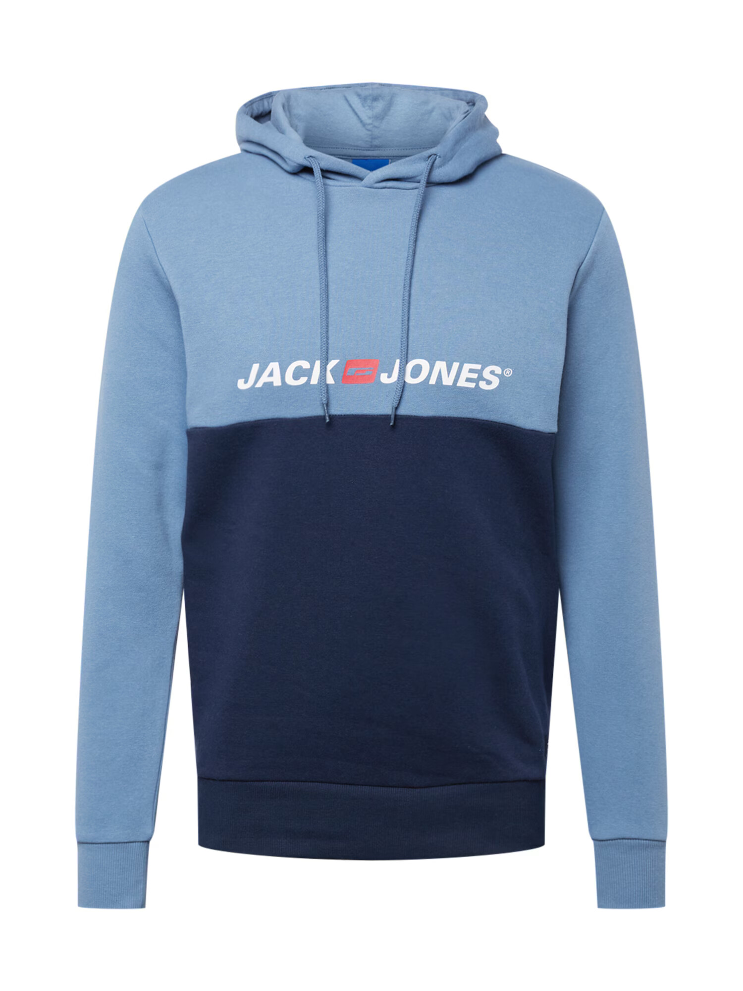 JACK & JONES Bluză de molton bleumarin / albastru fumuriu / roșu / alb - Pled.ro