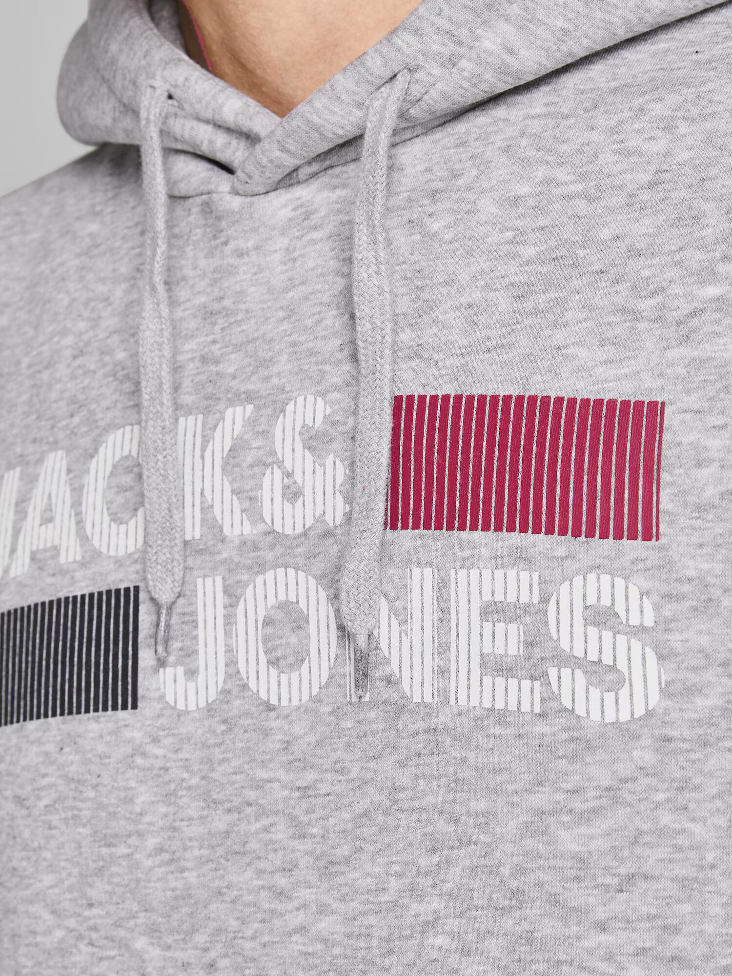 JACK & JONES Bluză de molton bleumarin / gri amestecat / roșu / alb - Pled.ro