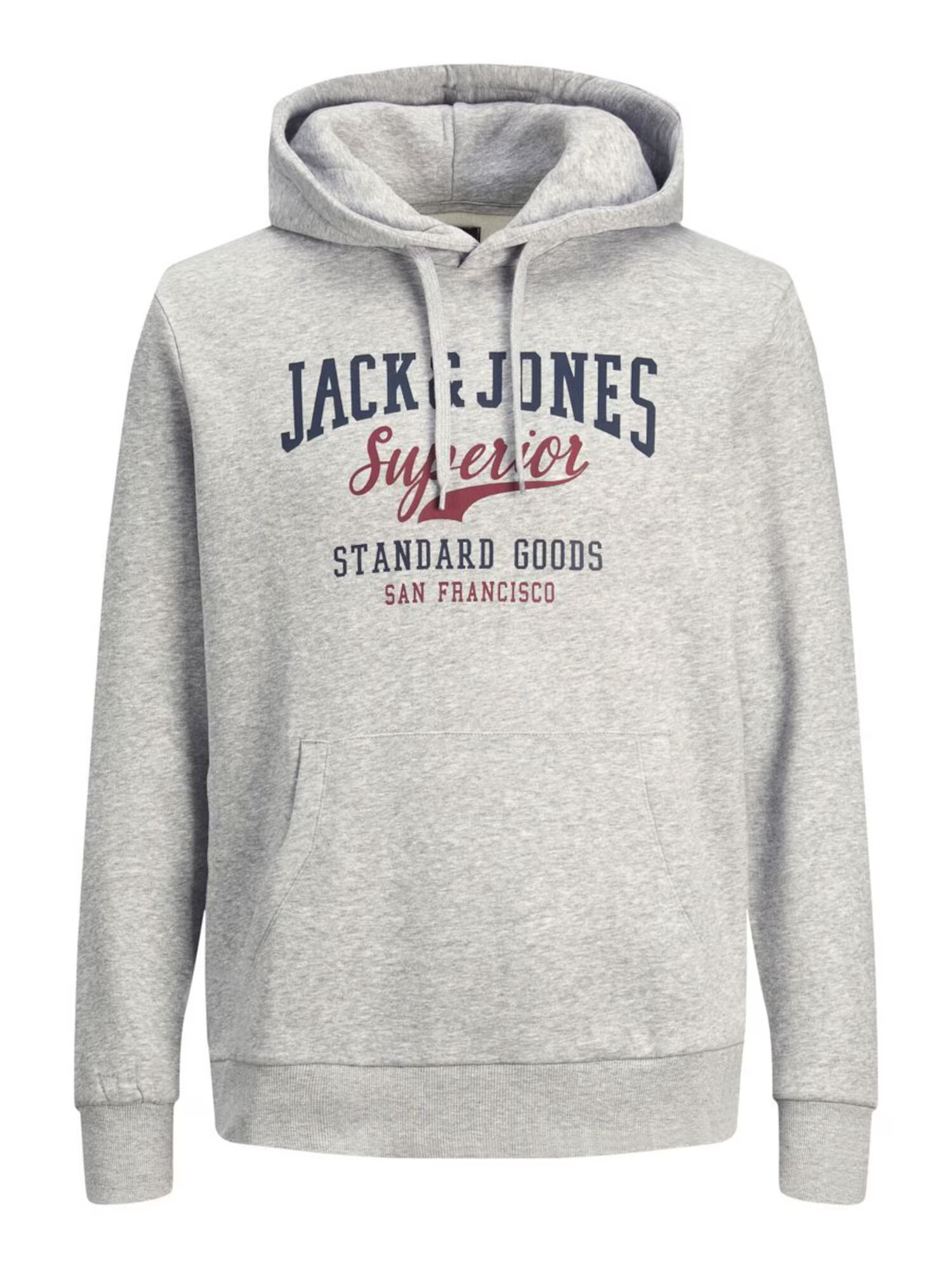 JACK & JONES Bluză de molton bleumarin / gri deschis / roşu închis - Pled.ro