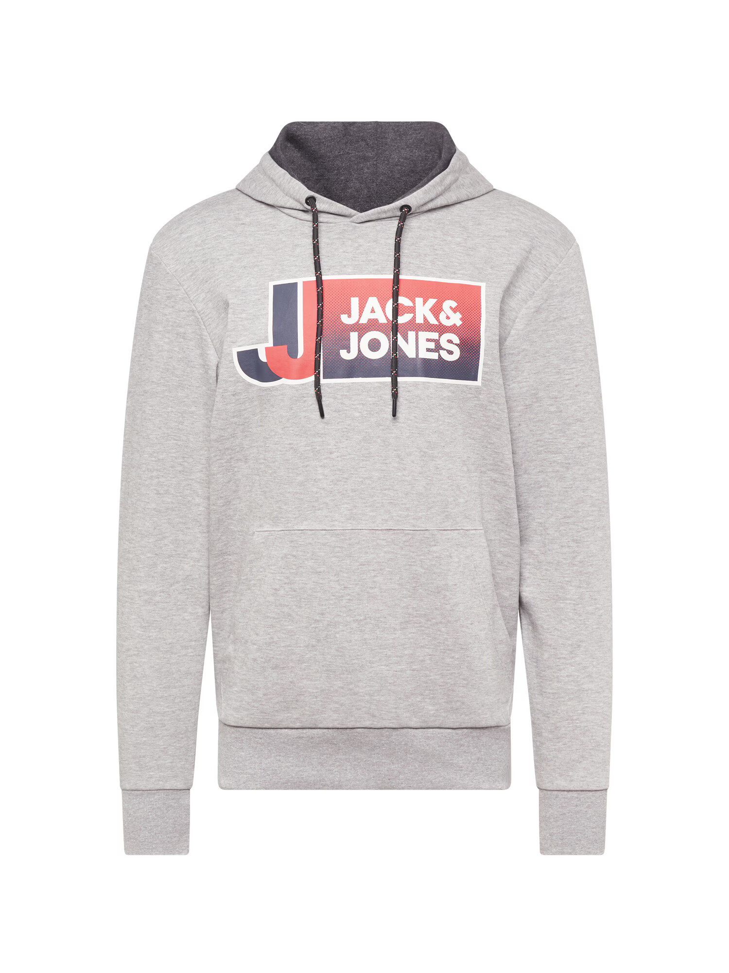 JACK & JONES Bluză de molton bleumarin / gri deschis / roșu pastel - Pled.ro