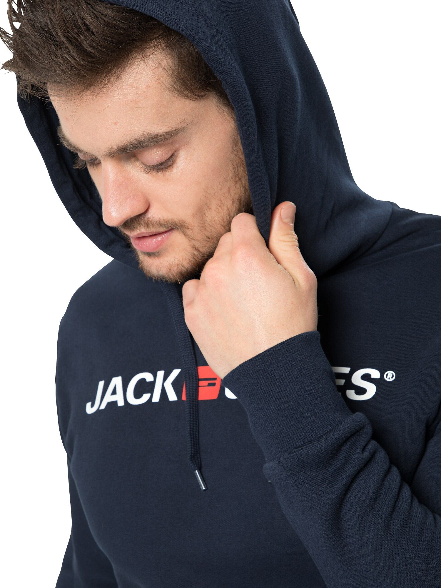 JACK & JONES Bluză de molton albastru marin / roșu / alb - Pled.ro