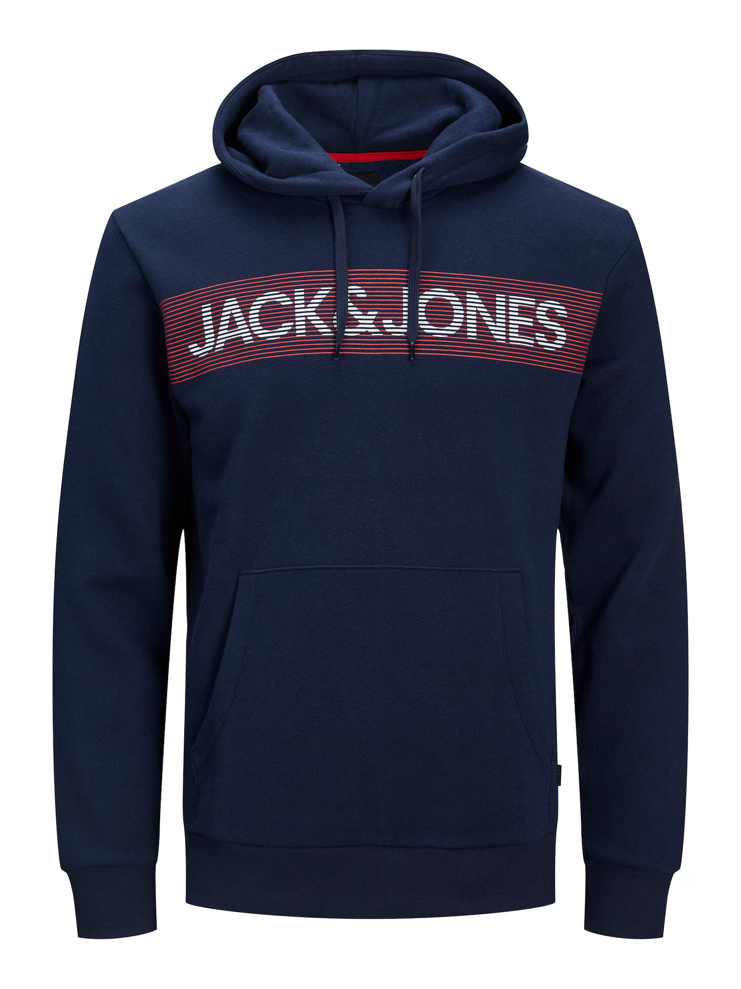 JACK & JONES Bluză de molton bleumarin / roșu / alb - Pled.ro