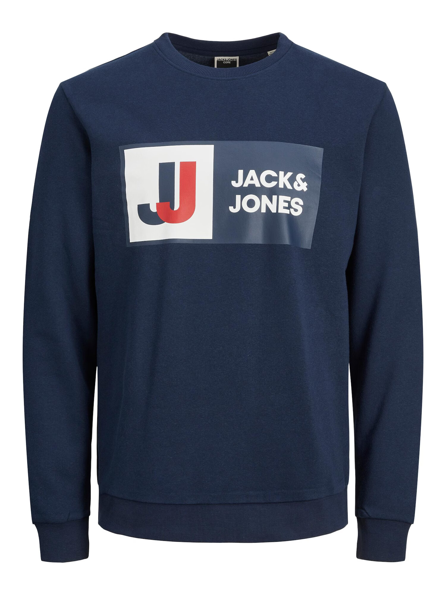 JACK & JONES Bluză de molton bleumarin / roșu / alb - Pled.ro