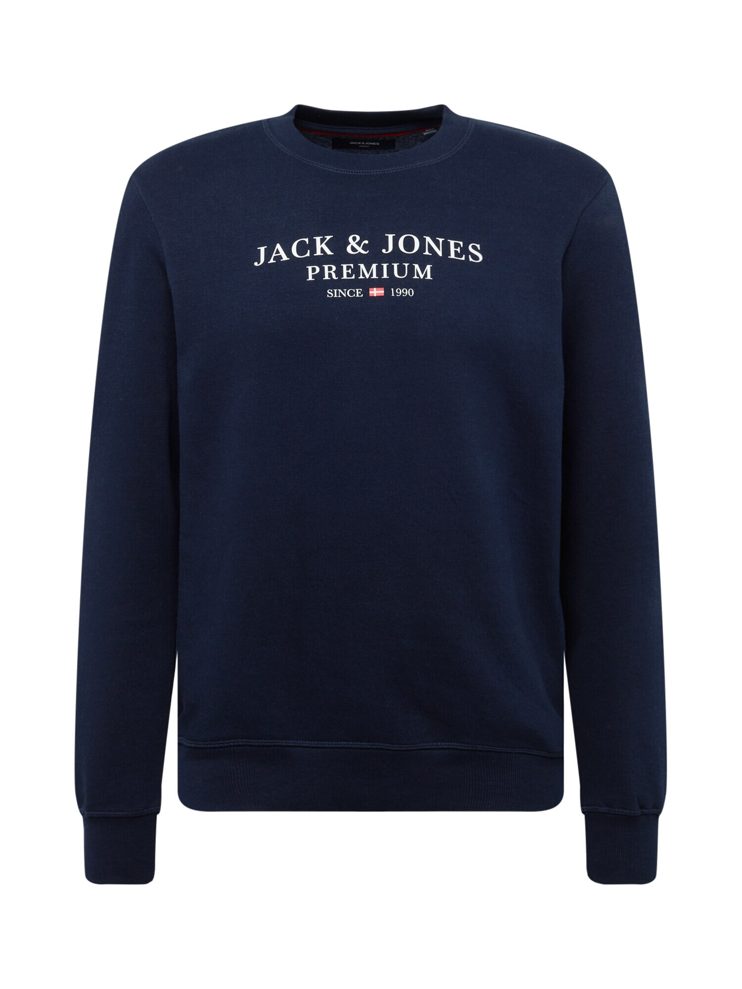 JACK & JONES Bluză de molton 'BLUASTON' bleumarin / roșu deschis / alb - Pled.ro