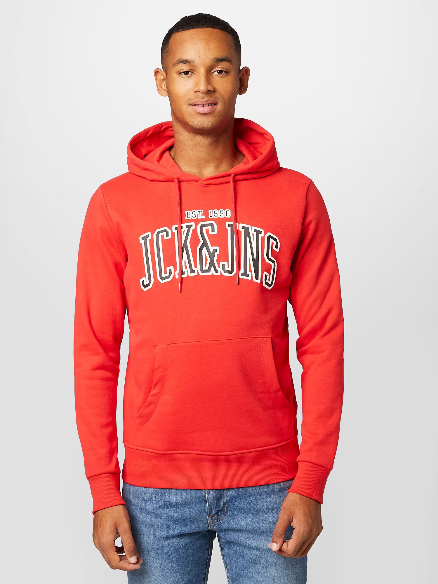 JACK & JONES Bluză de molton 'CEMB' roșu / negru / alb - Pled.ro