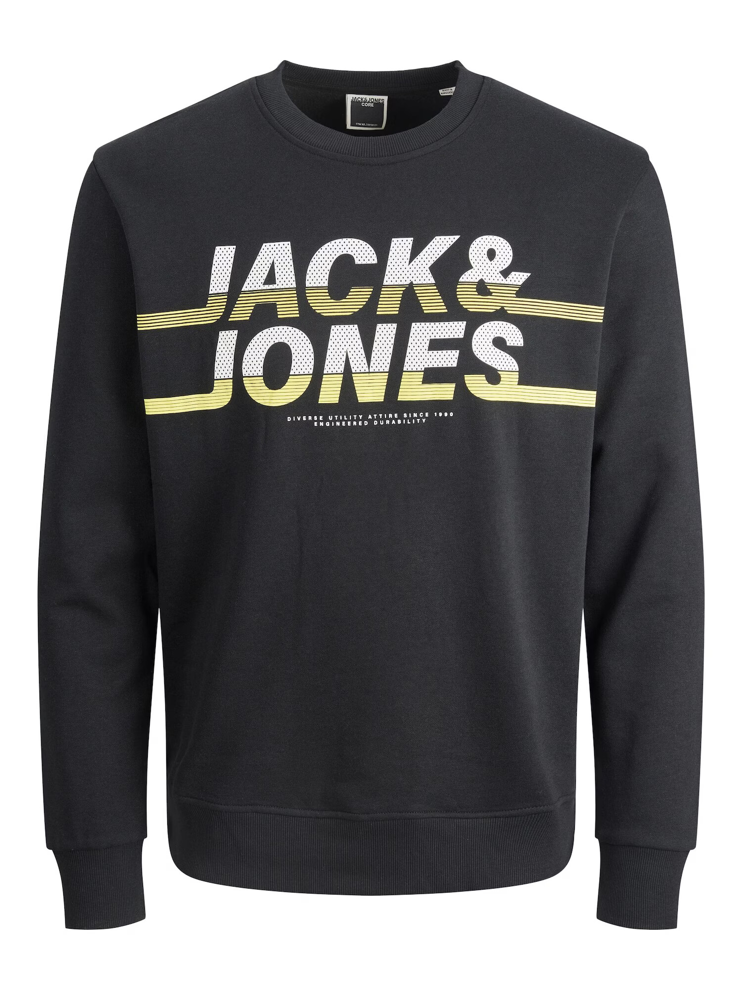 JACK & JONES Bluză de molton 'Charles' galben lămâie / galben deschis / gri deschis / negru - Pled.ro