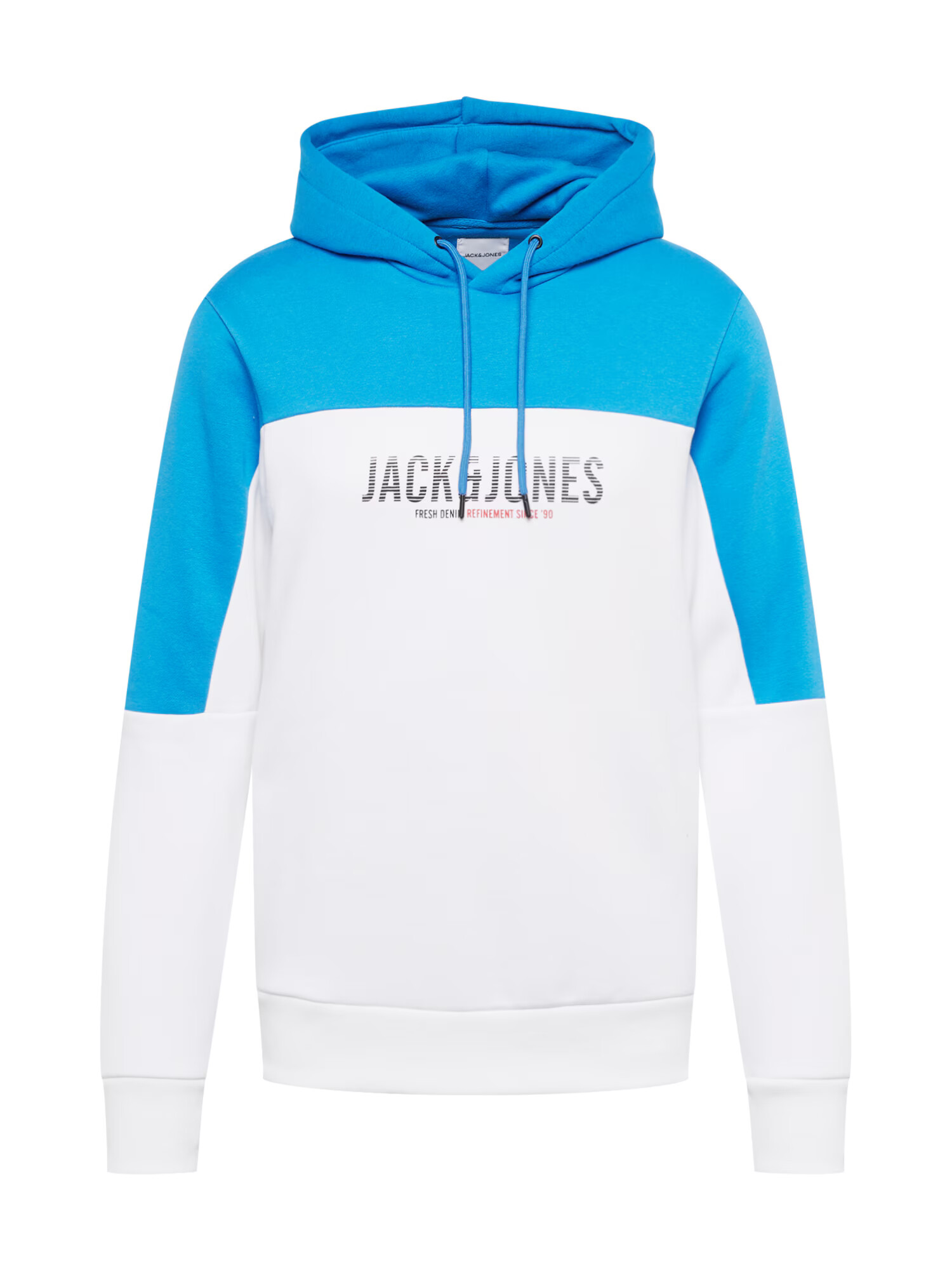 JACK & JONES Bluză de molton 'DAN' azur / roșu pastel / negru / alb - Pled.ro