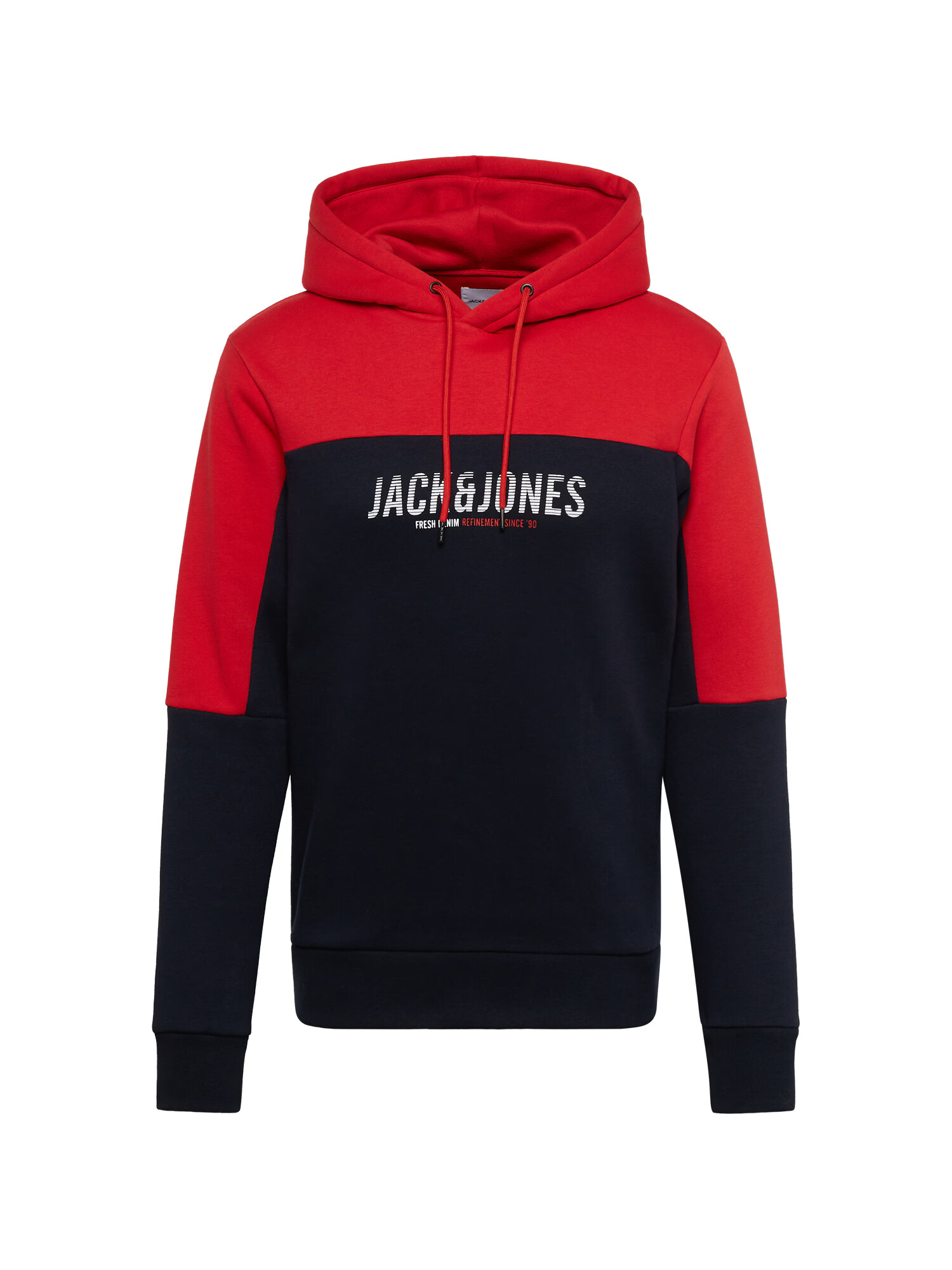 JACK & JONES Bluză de molton 'Dan' bleumarin / roșu / alb - Pled.ro