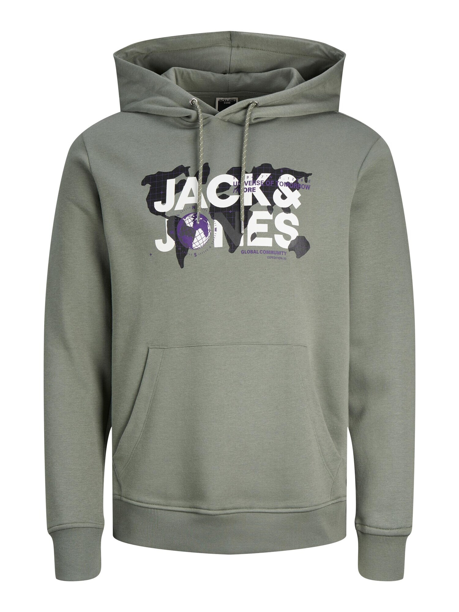 JACK & JONES Bluză de molton 'Dust' oliv / lila / negru / alb - Pled.ro