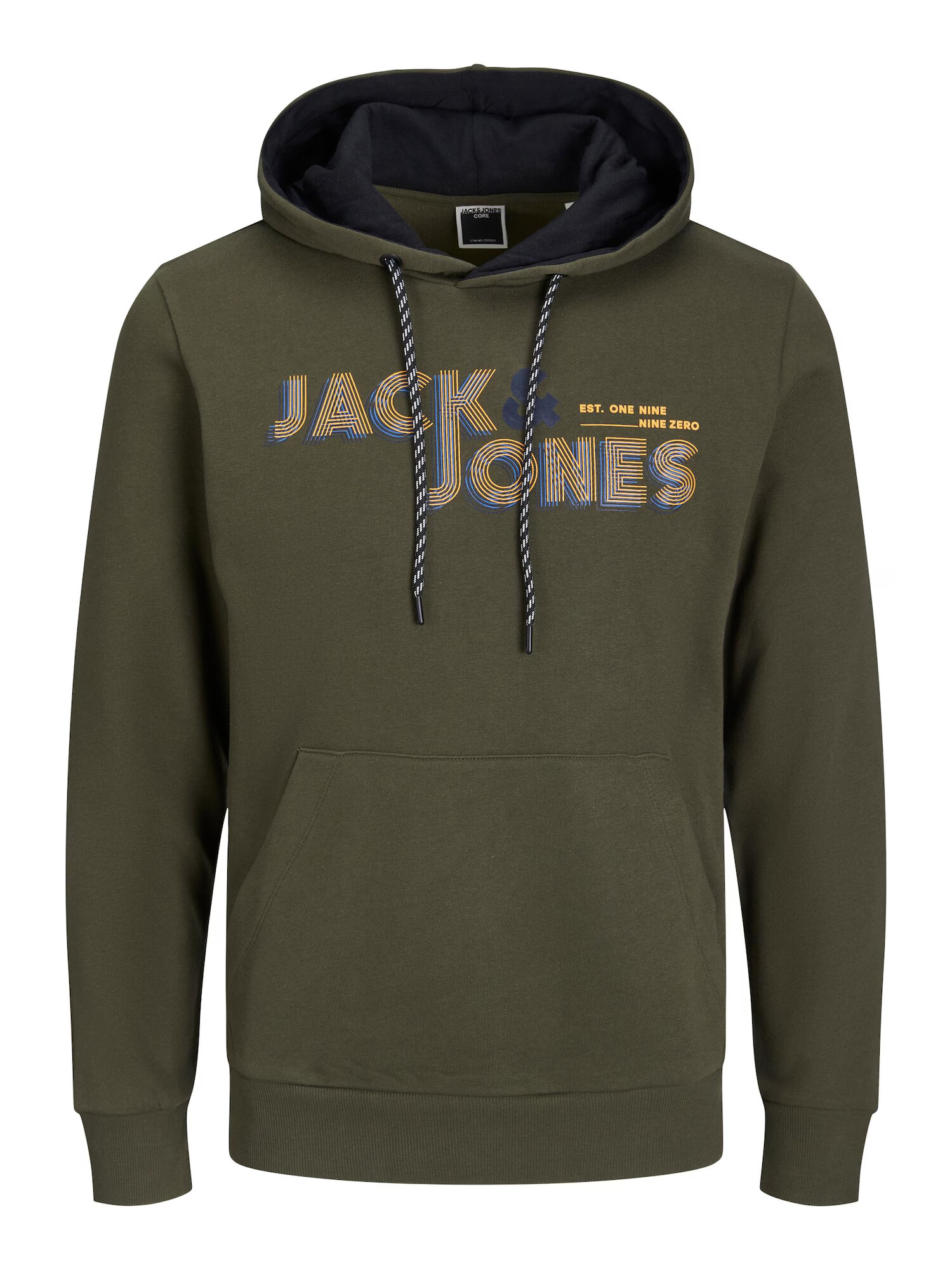 JACK & JONES Bluză de molton 'Friday' albastru marin / kaki / portocaliu / alb - Pled.ro