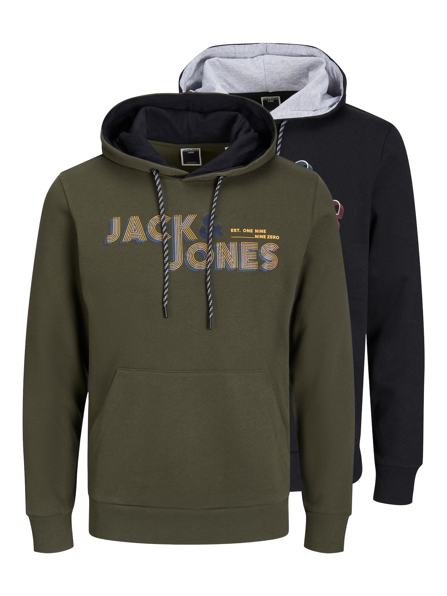 JACK & JONES Bluză de molton 'FRIDAY' galben / kaki / negru / alb - Pled.ro